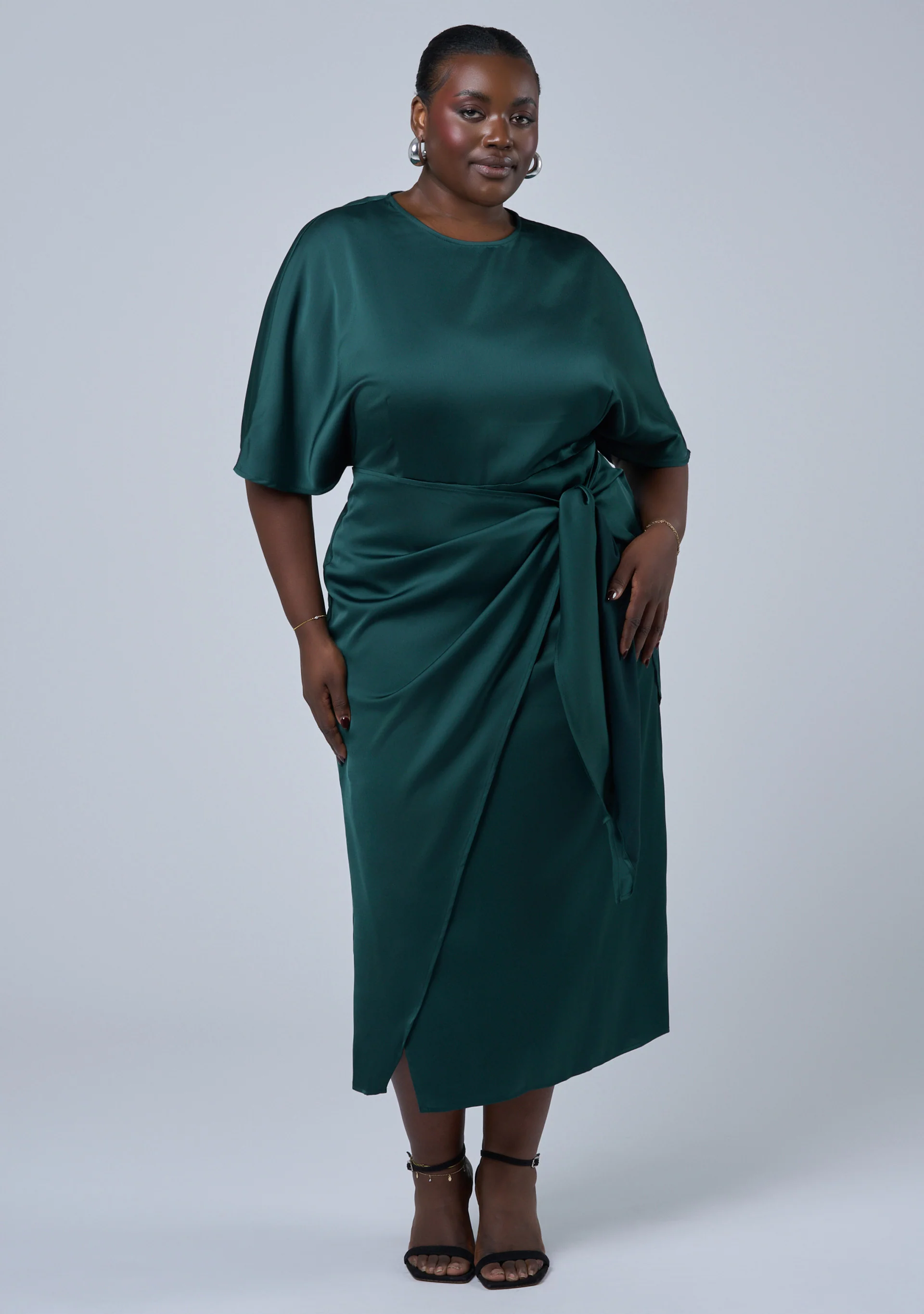 Act Up Satin Midi Dress