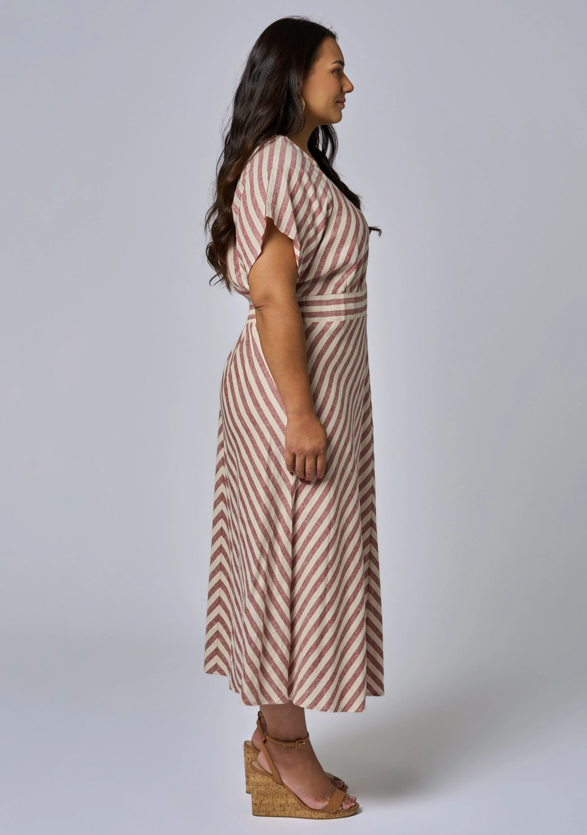 Allegra Linen Stripe Midi Dress - Image 4