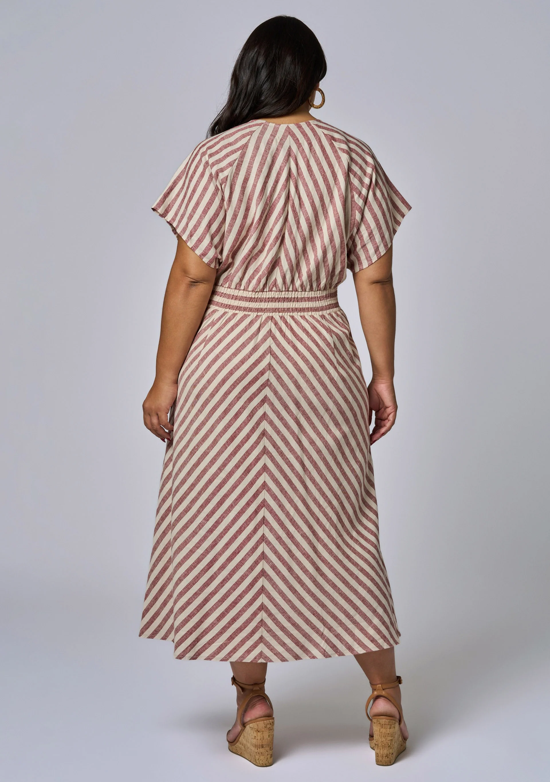 Allegra Linen Stripe Midi Dress - Image 5