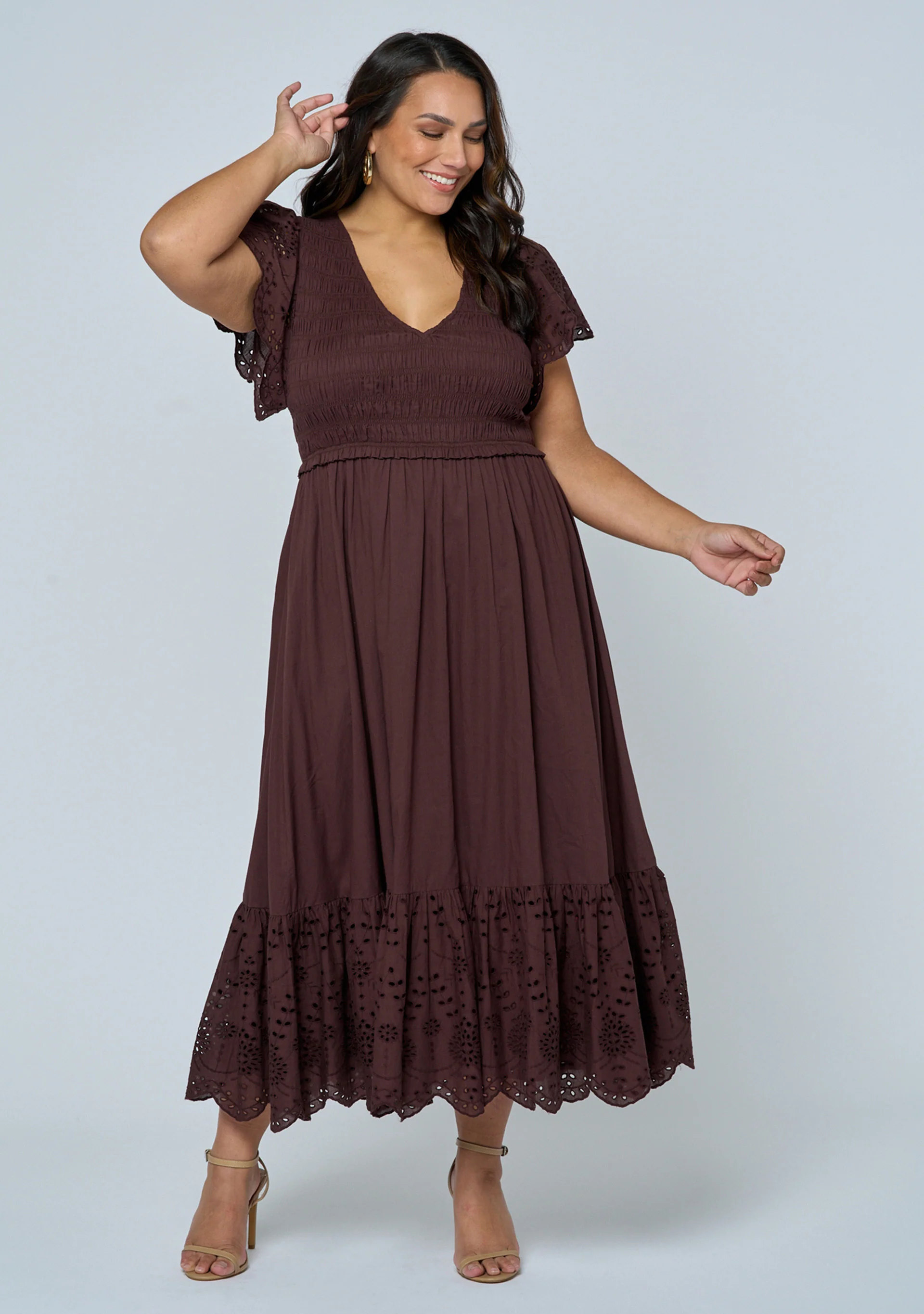 Anastasia Broderie Midi Dress - Image 3