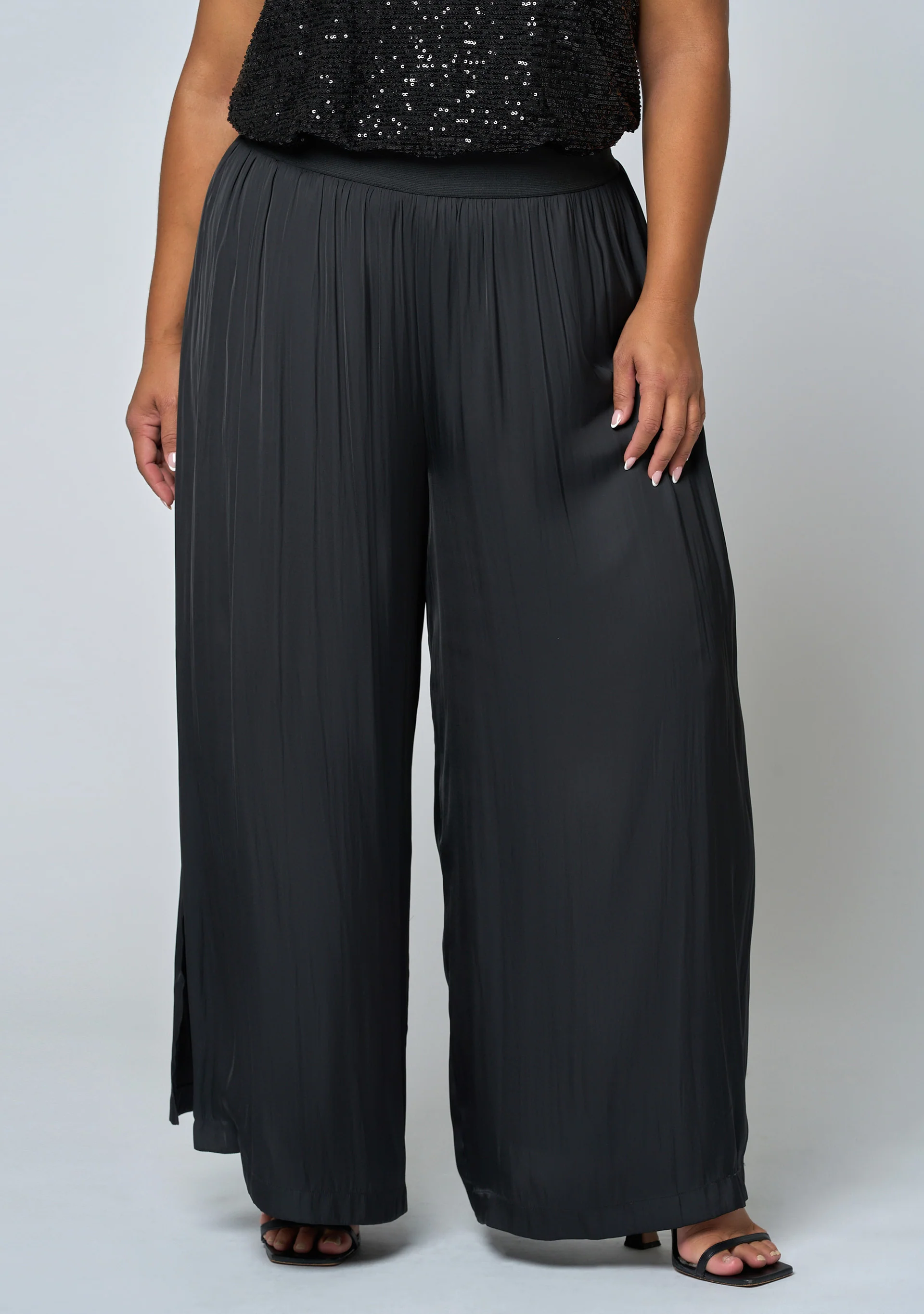 Black Night Wide Leg Pant - Image 2