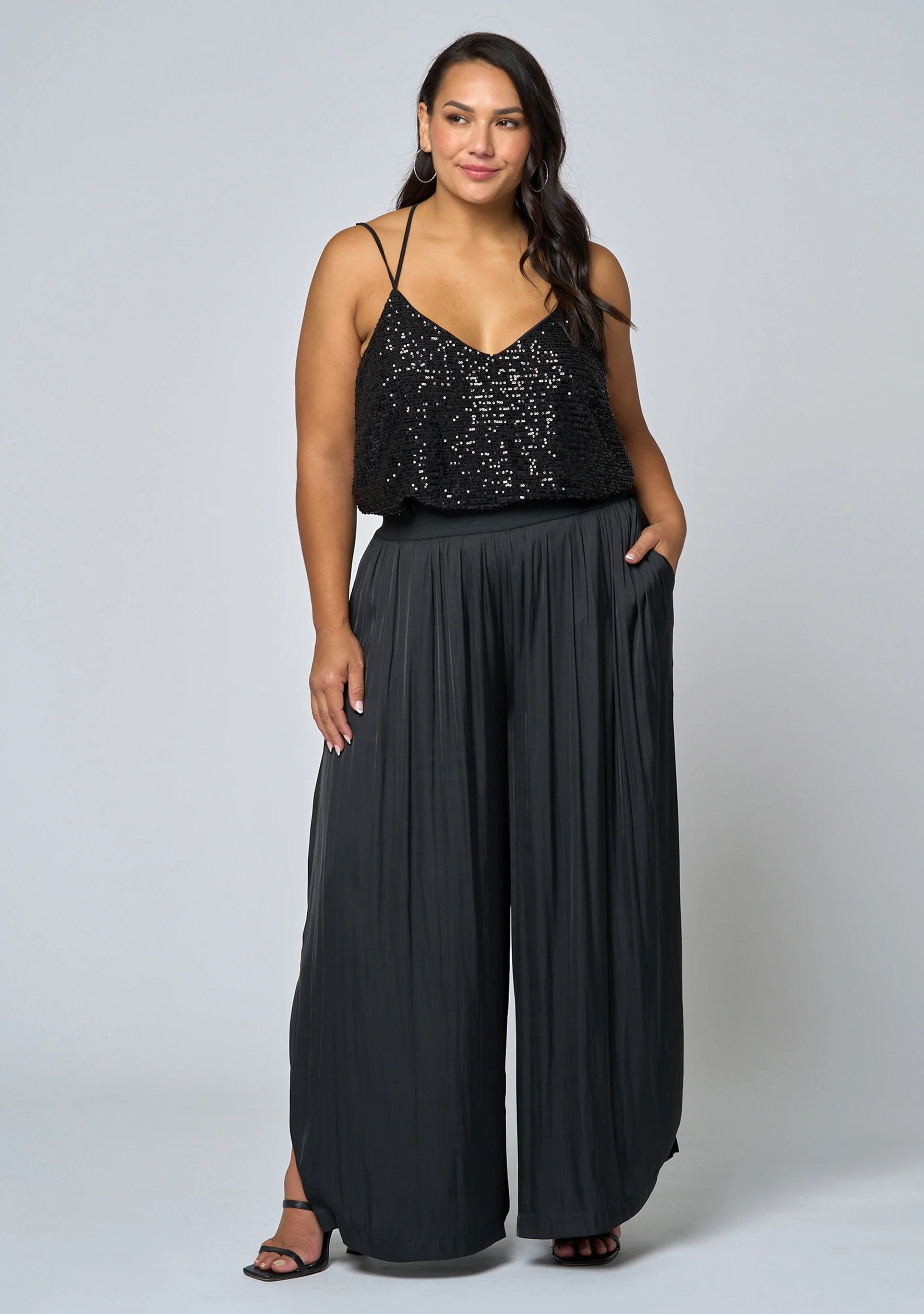 Black Night Wide Leg Pant - Image 3