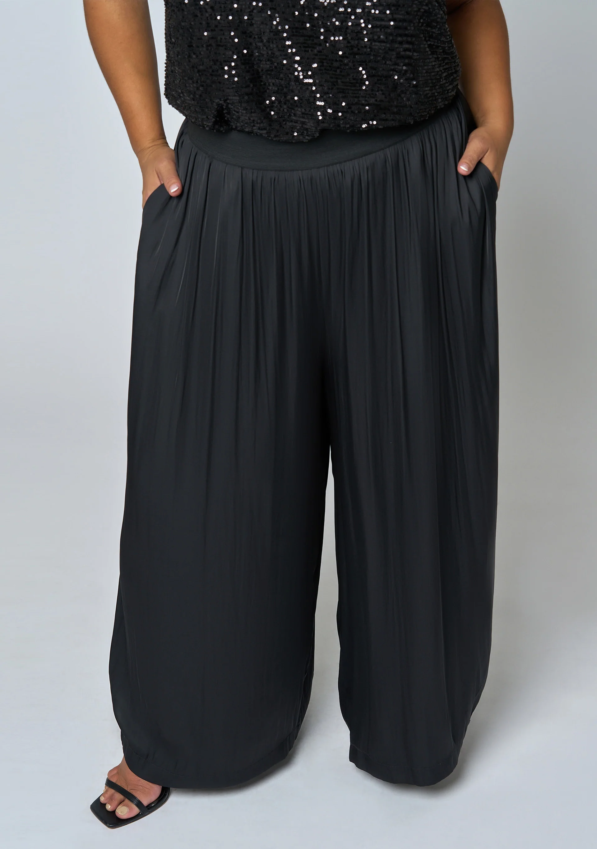 Black Night Wide Leg Pant - Image 6