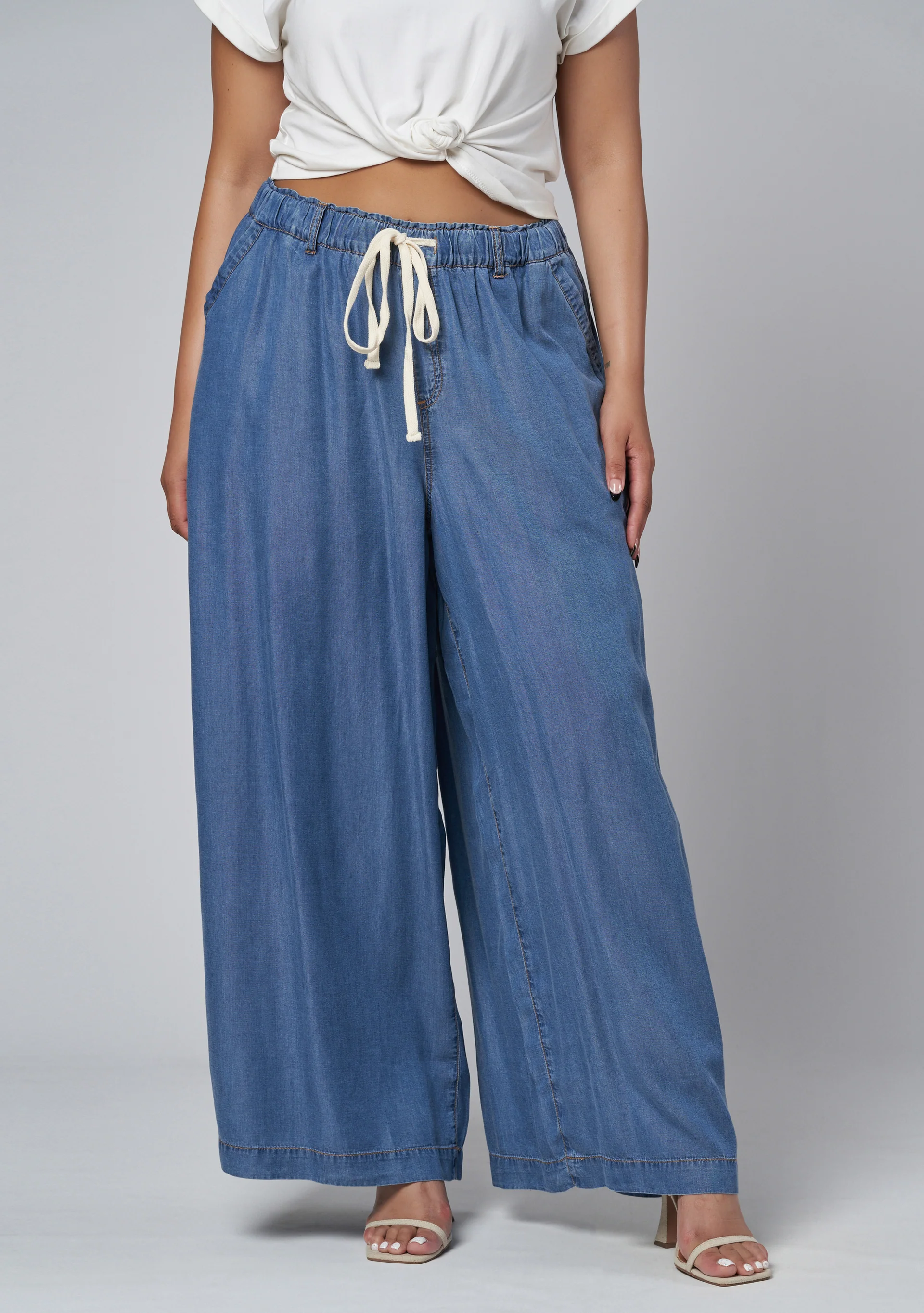 Blake Chambray Wide Leg Pants - Image 3