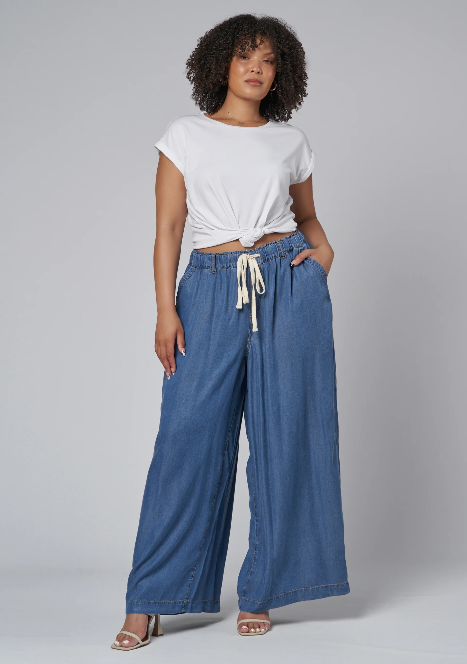 Blake Chambray Wide Leg Pants - Image 4