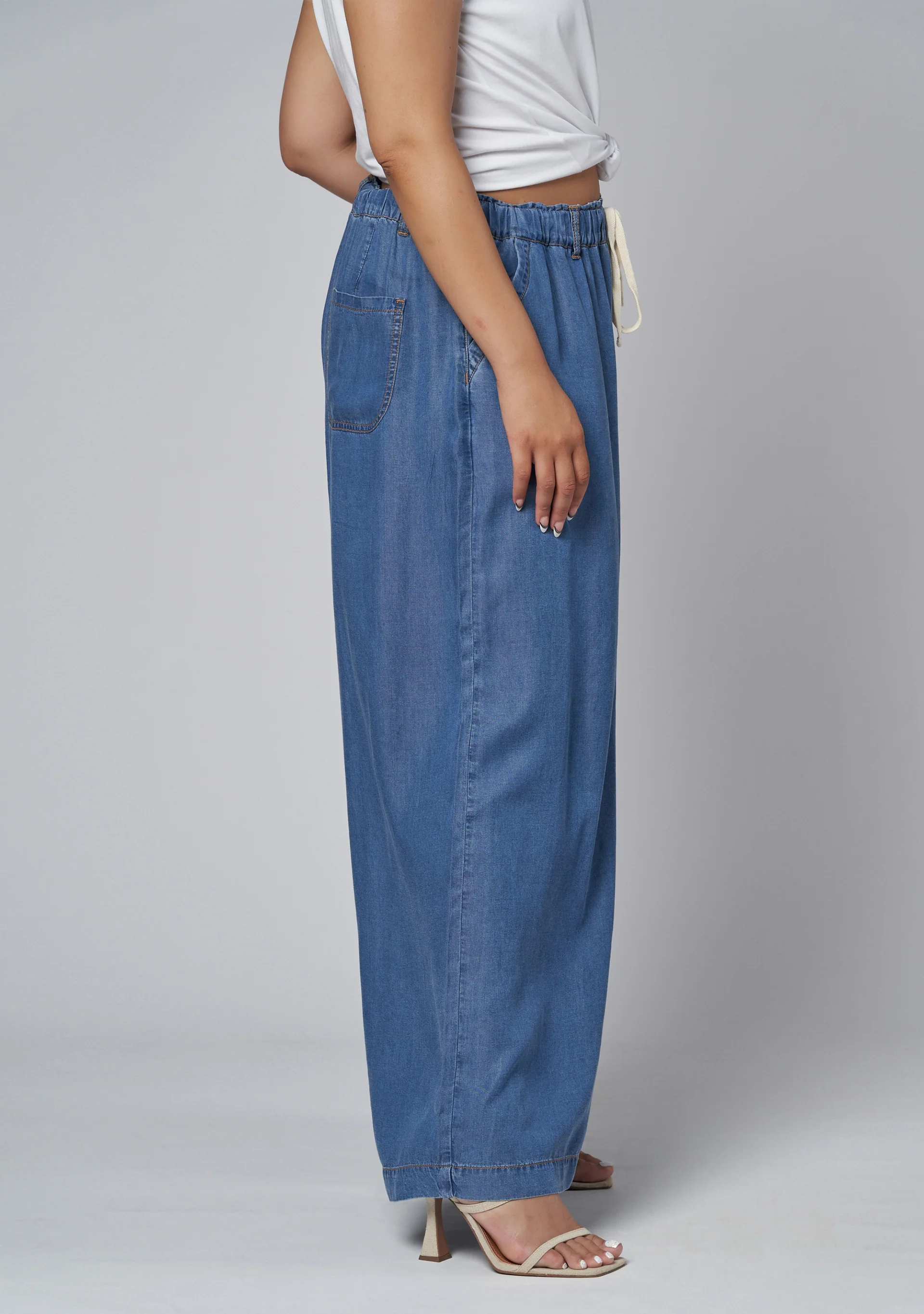 Blake Chambray Wide Leg Pants - Image 5