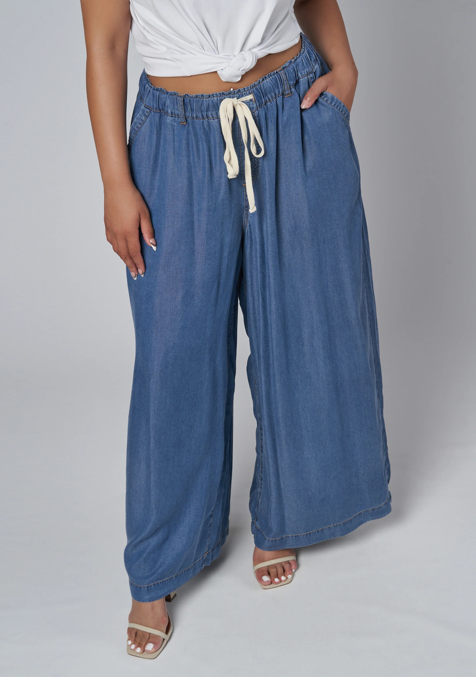 Blake Chambray Wide Leg Pants - Image 7