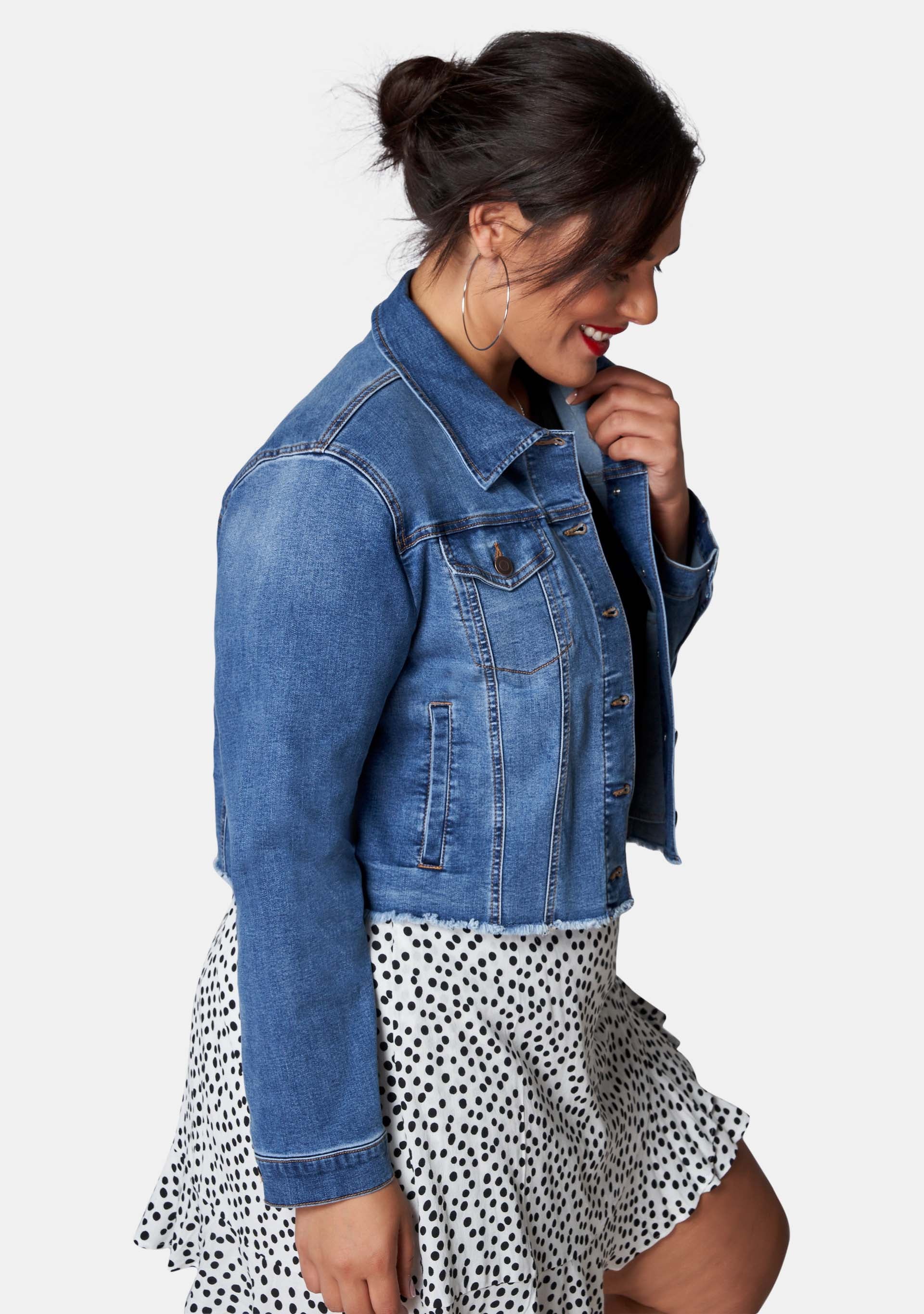 Chatterbox Crop Denim Jacket - Image 4