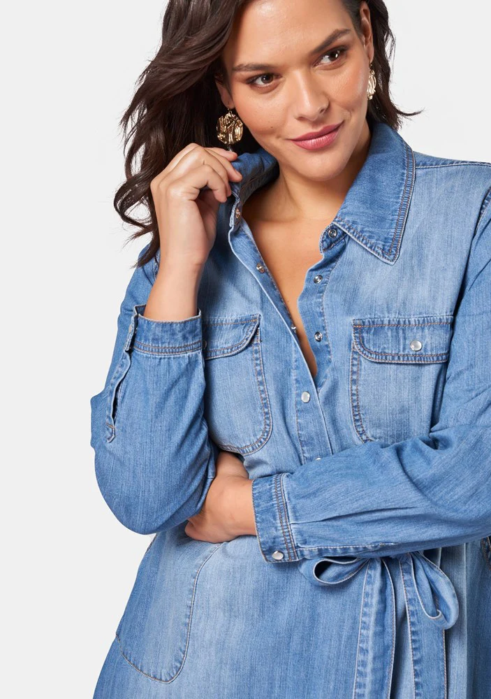 Dolly Denim Shirt Dress - Image 2