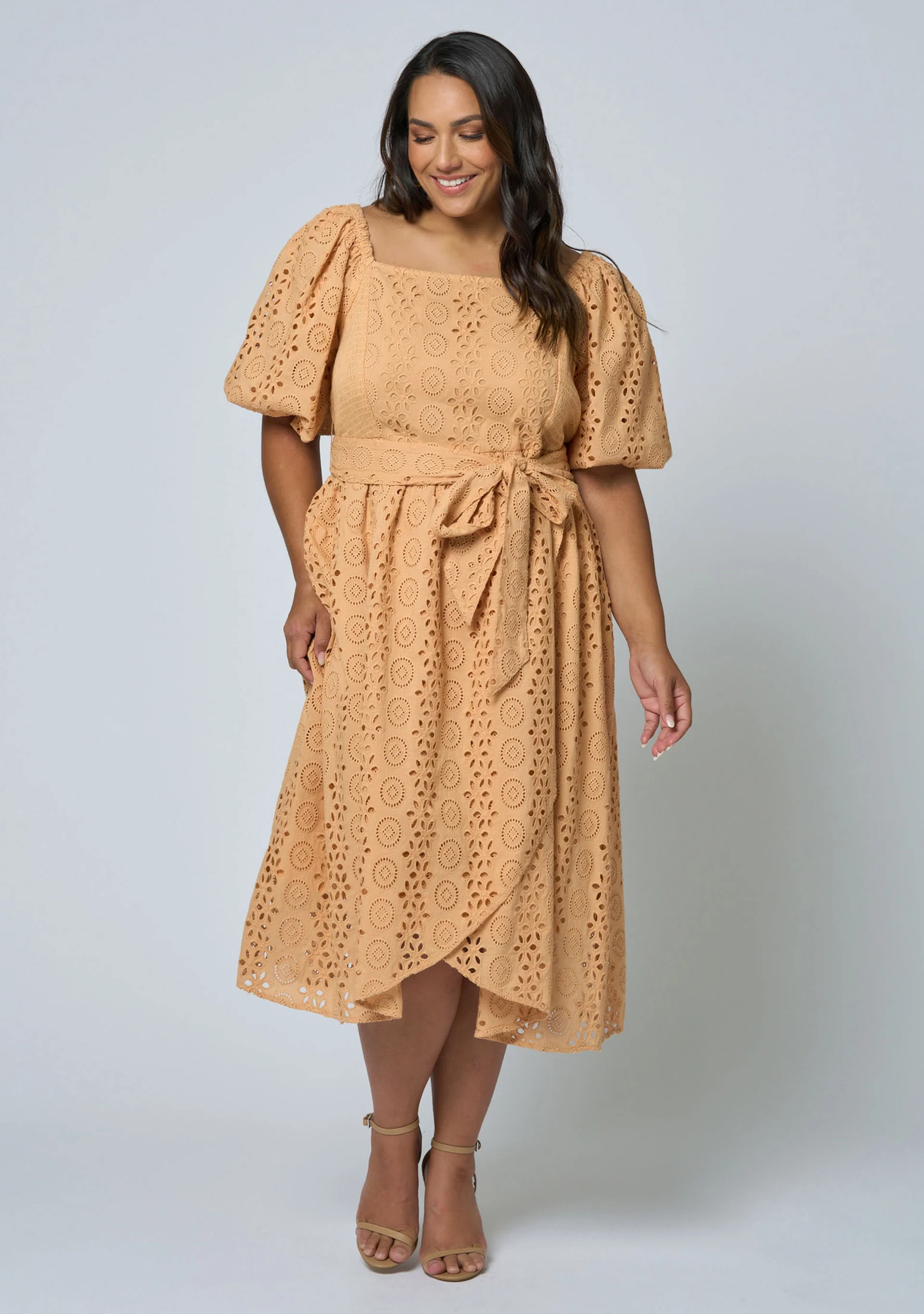 Eliza Broderie Midi Dress - Image 3