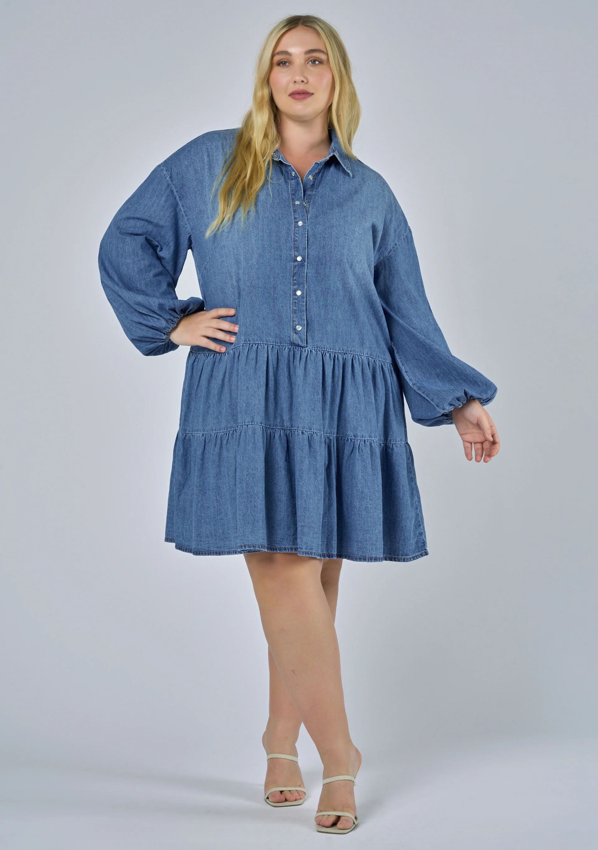 Emer Denim Mini Dress - Image 3