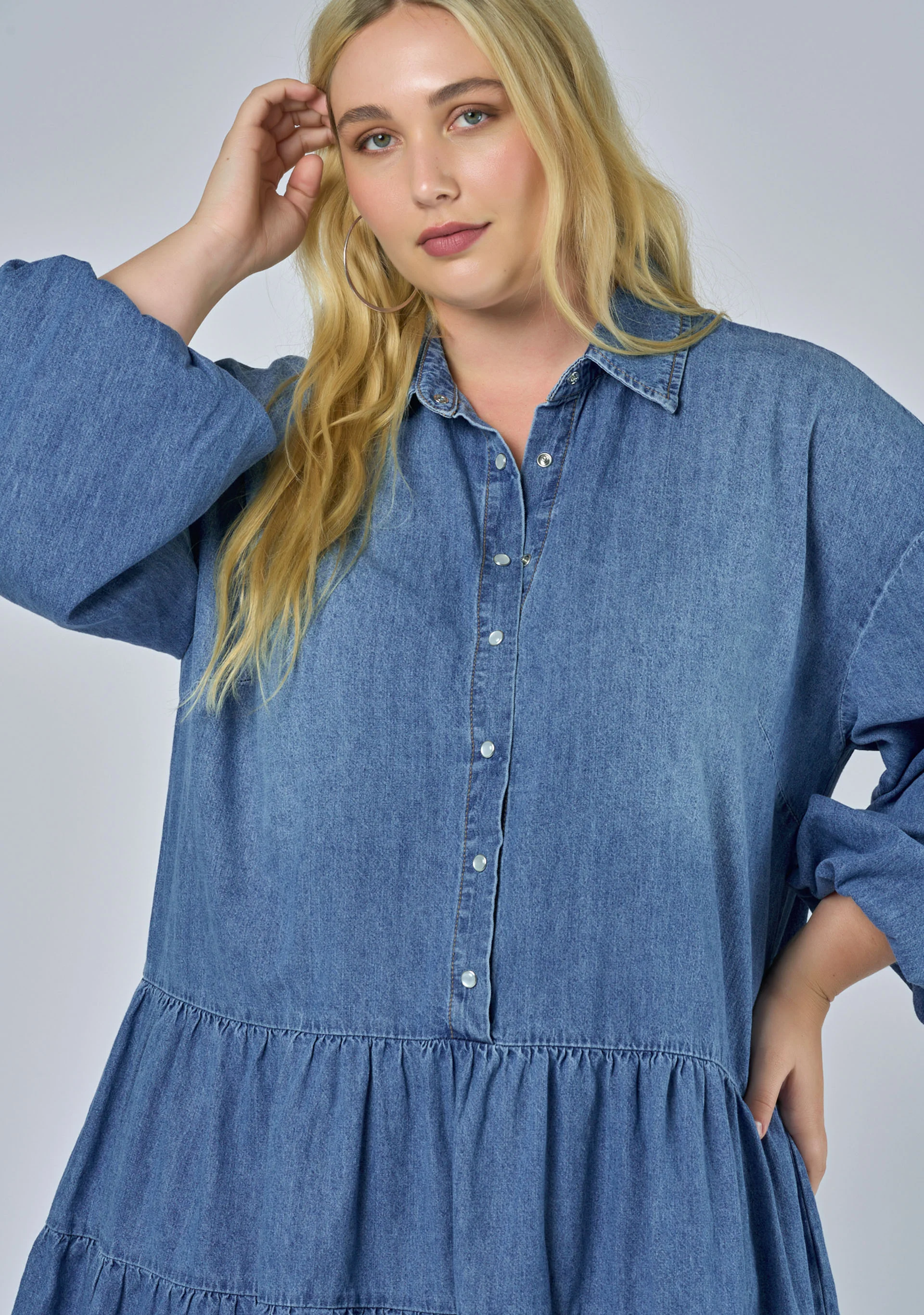 Emer Denim Mini Dress - Image 6