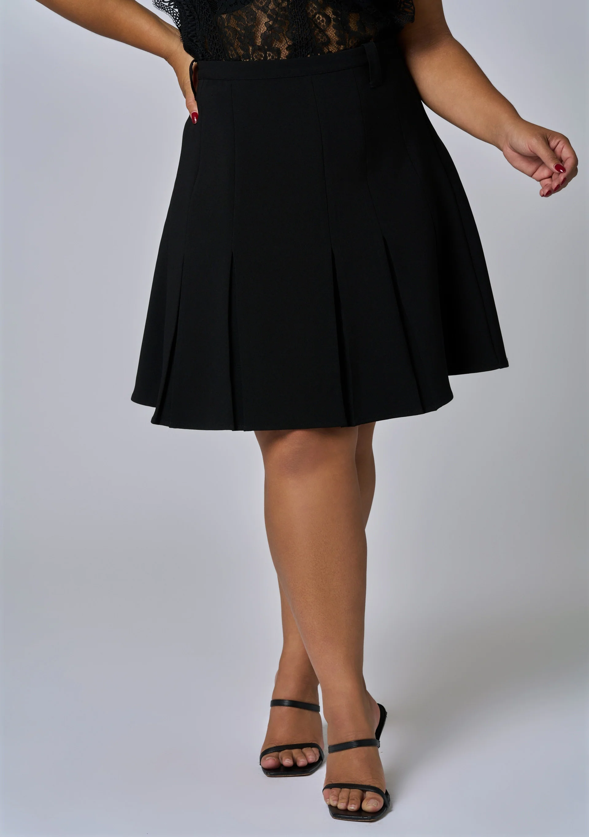 Empire Pleated Mini Skirt - Image 3