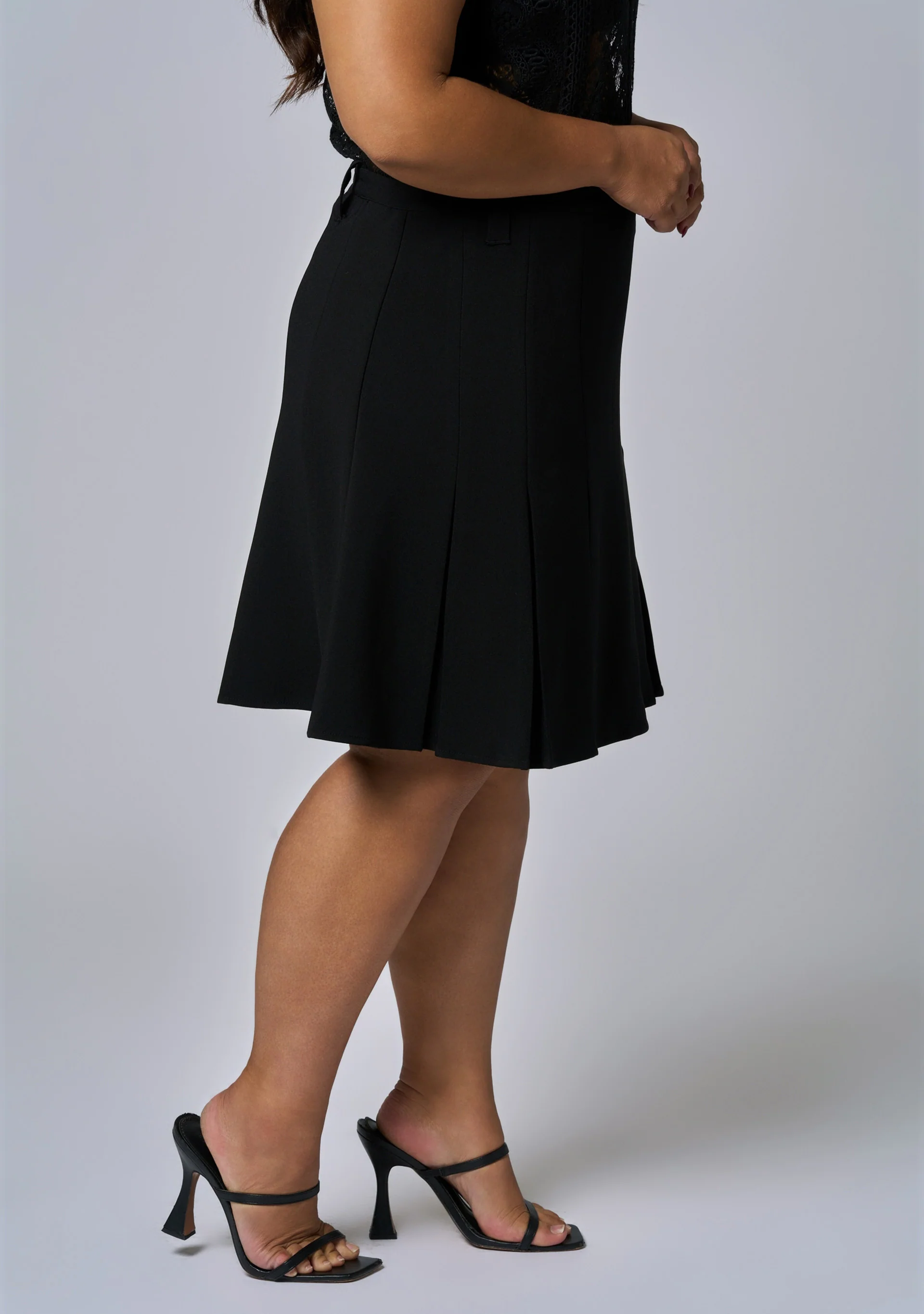 Empire Pleated Mini Skirt - Image 4