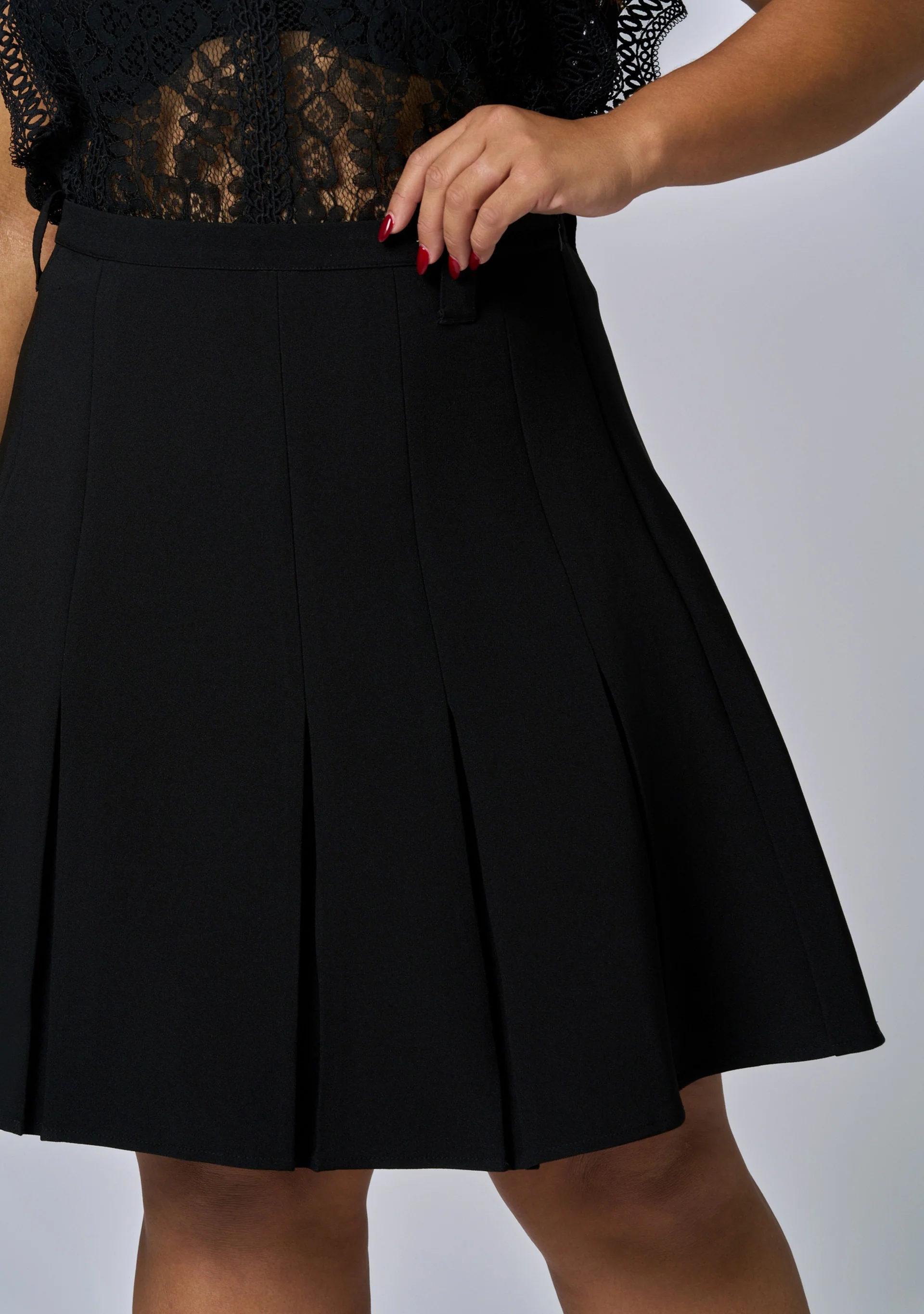 Empire Pleated Mini Skirt - Image 6