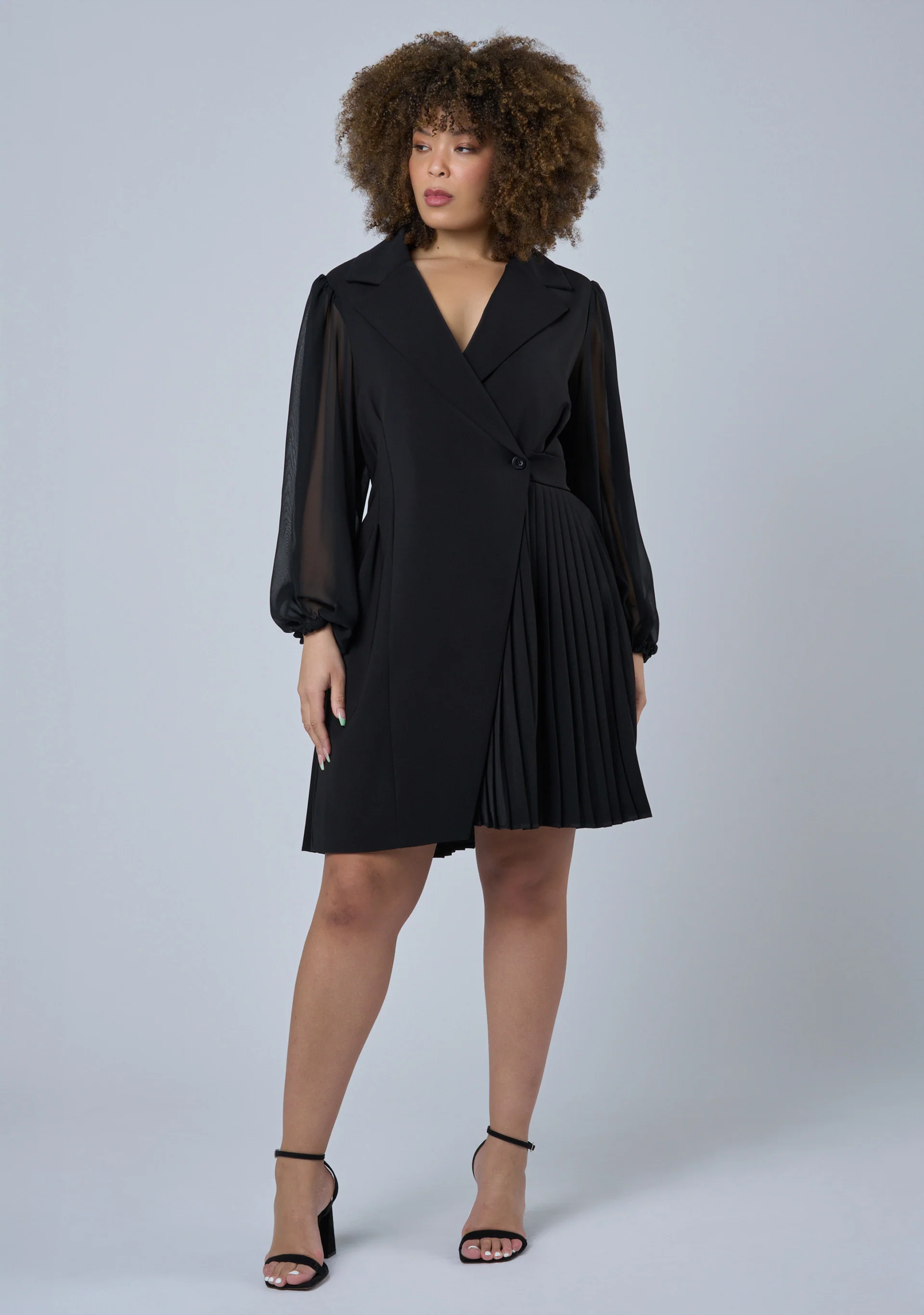Feverish Nights Tuxedo Mini Dress - Image 3