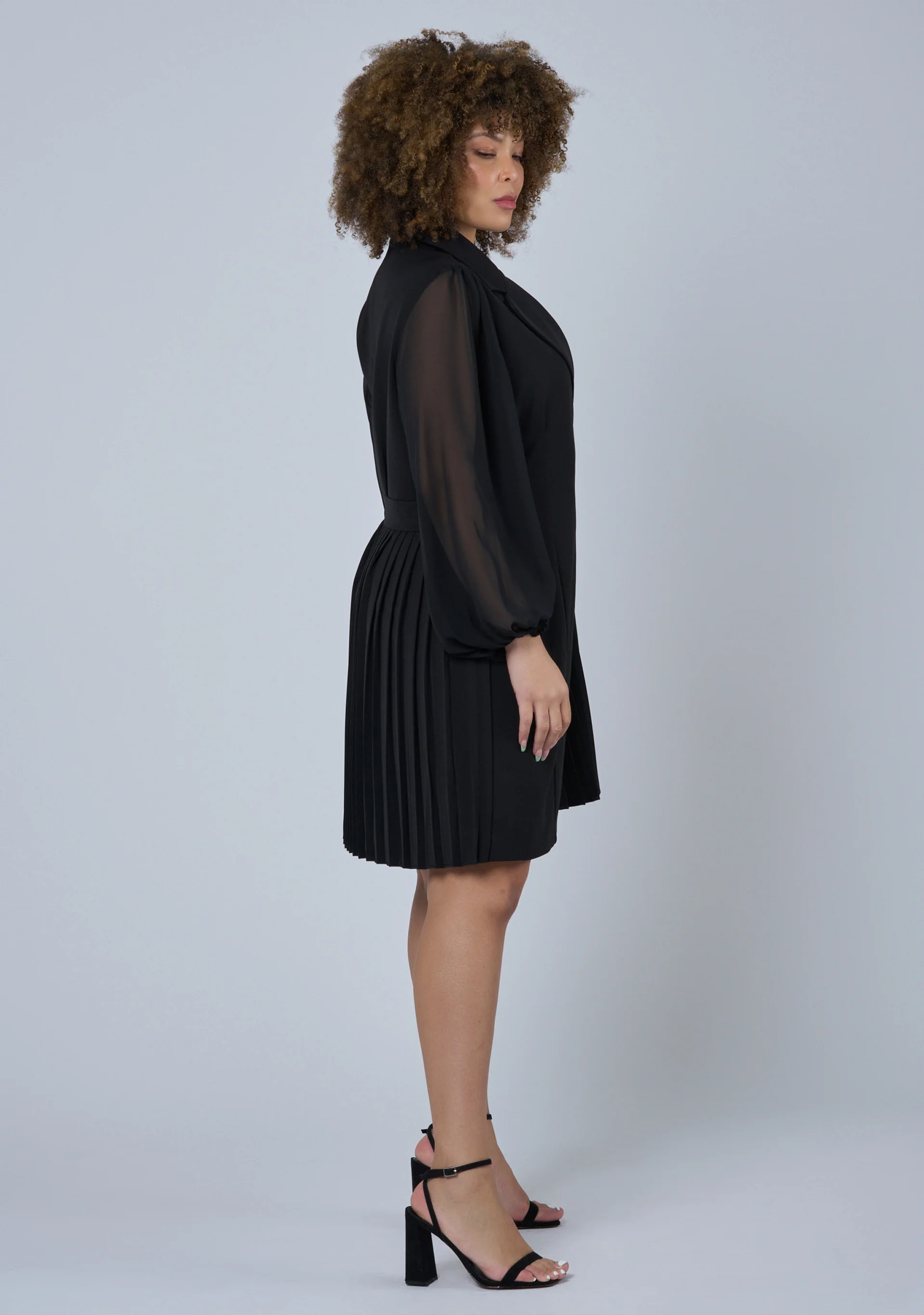 Feverish Nights Tuxedo Mini Dress - Image 4