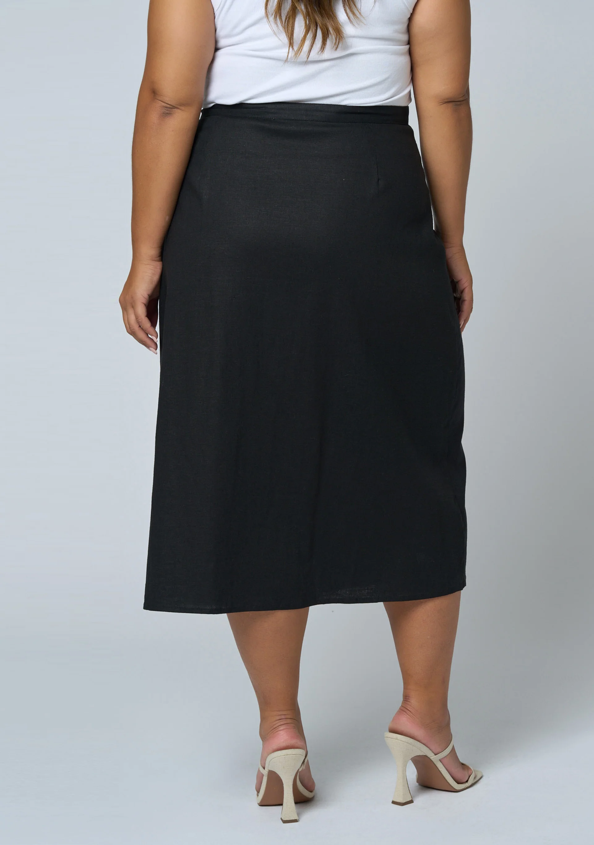 Gina Linen Wrap Skirt - Image 5