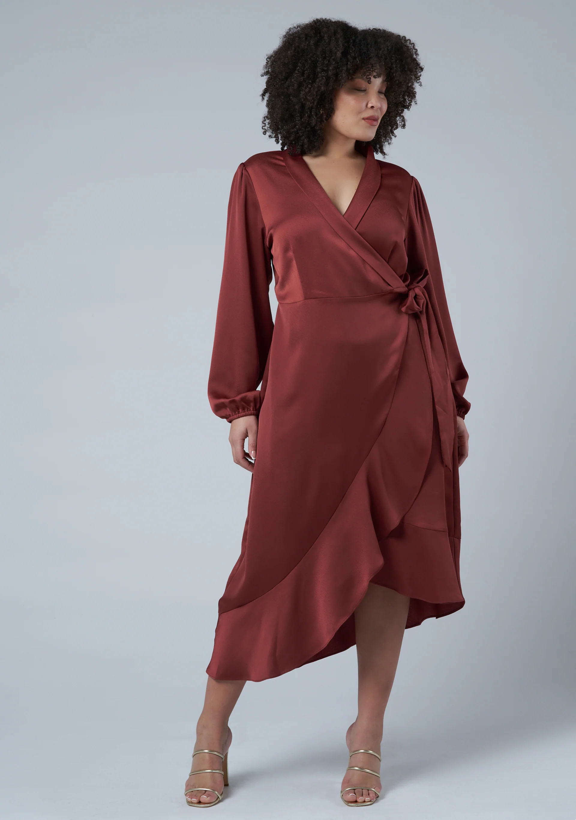 Girl Crush Satin Wrap Dress - Image 2