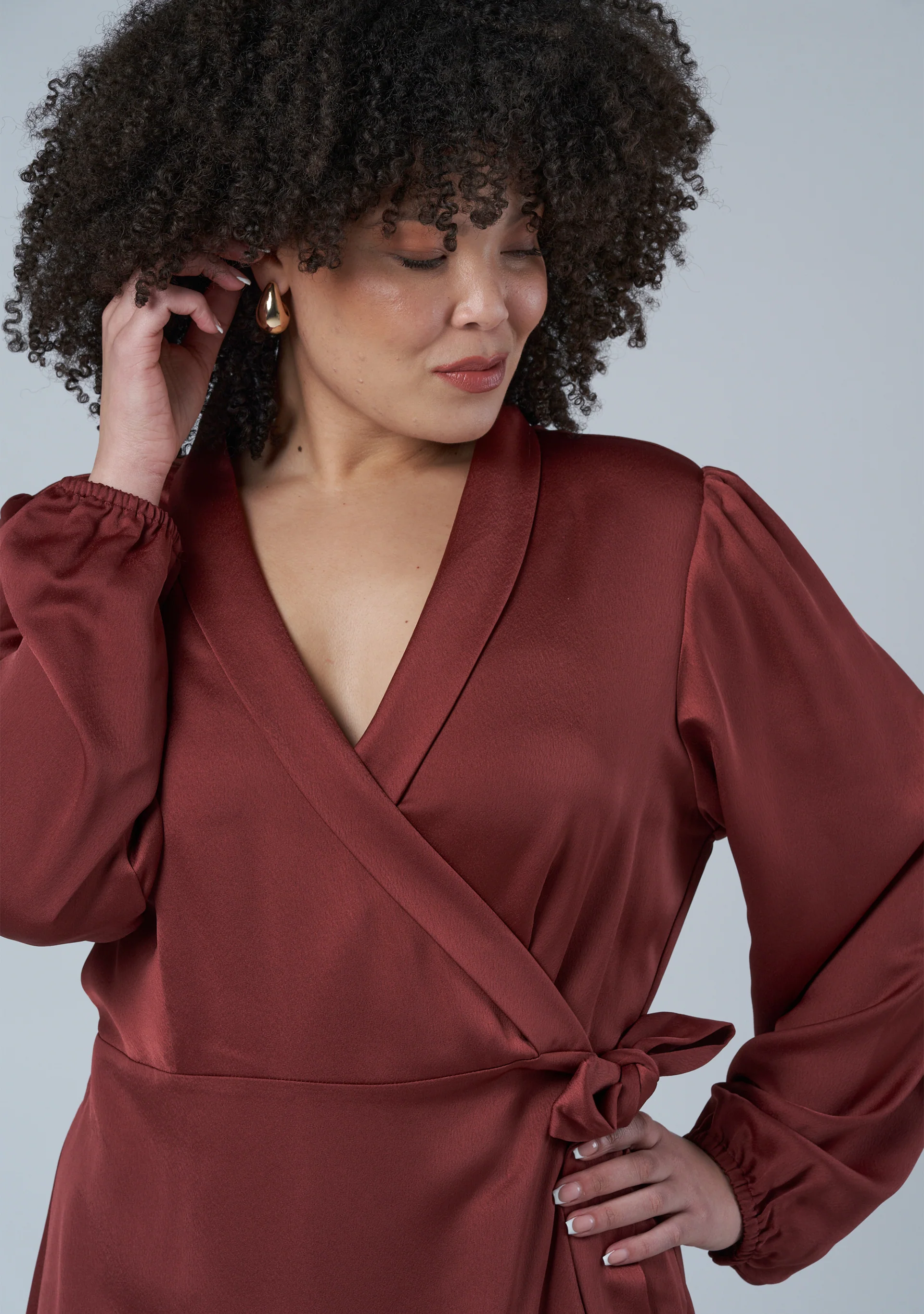 Girl Crush Satin Wrap Dress - Image 6