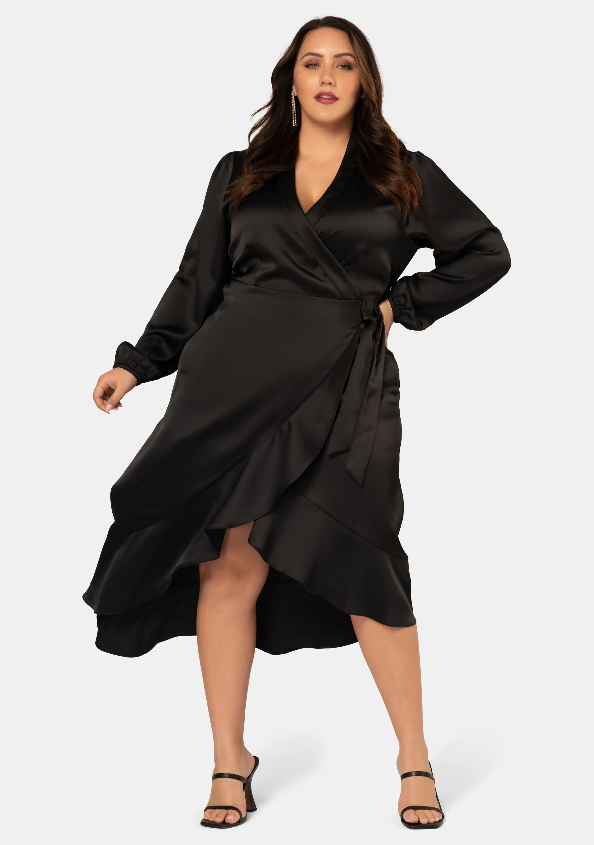 Girl Crush Satin Wrap Dress - Image 3