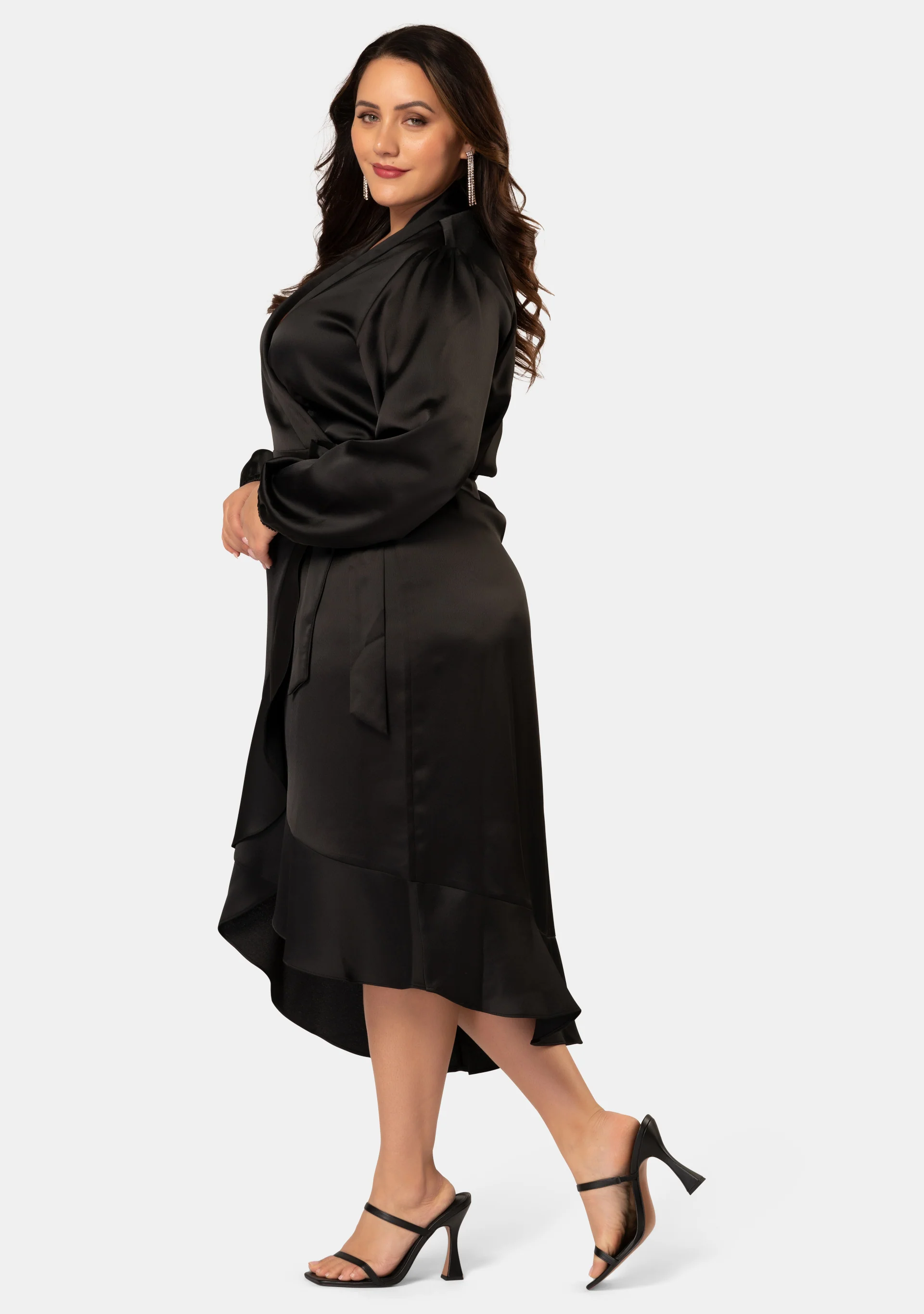 Girl Crush Satin Wrap Dress - Image 4