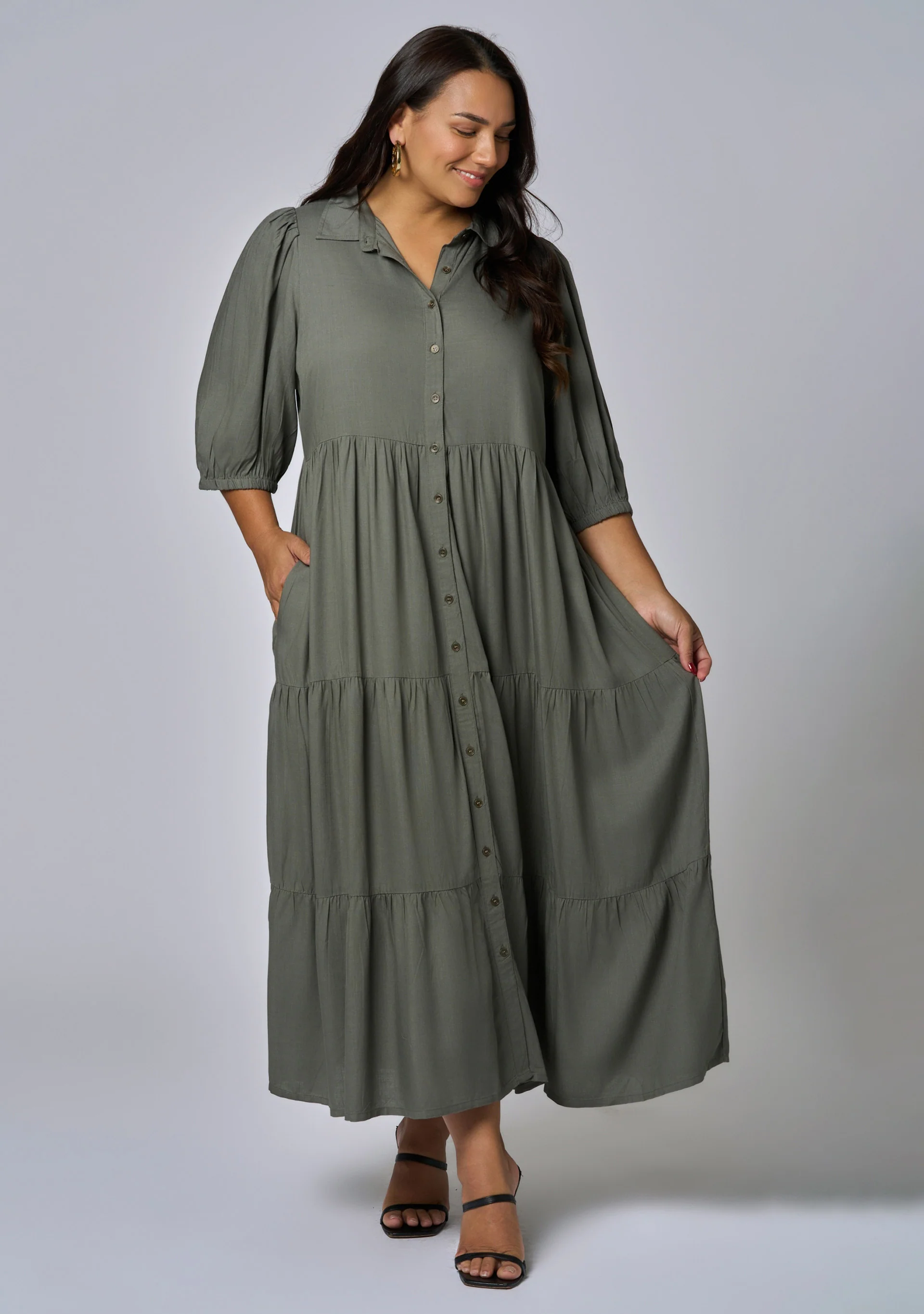 Halo Midi Shirt  Dress