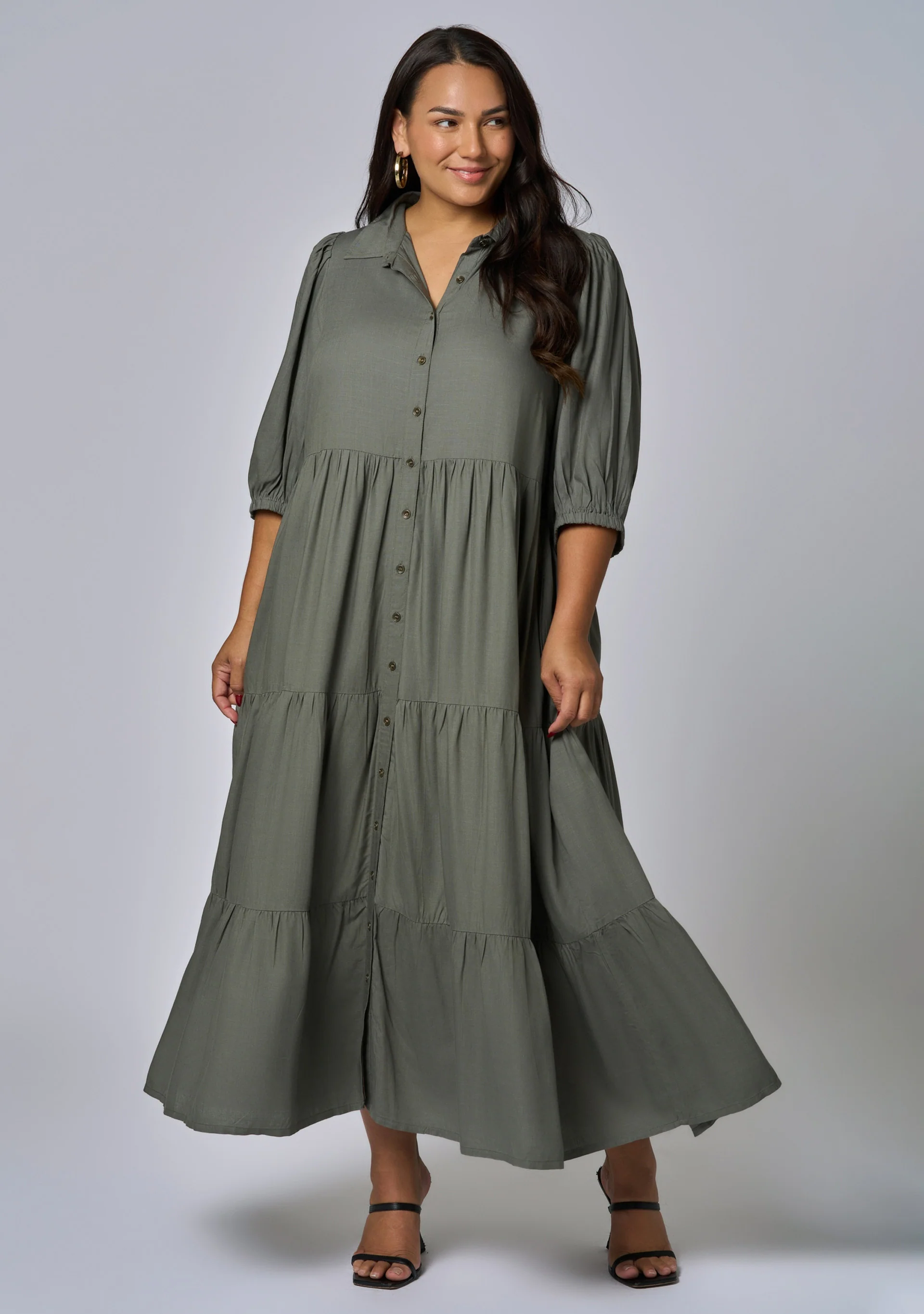 Halo Midi Shirt  Dress - Image 3