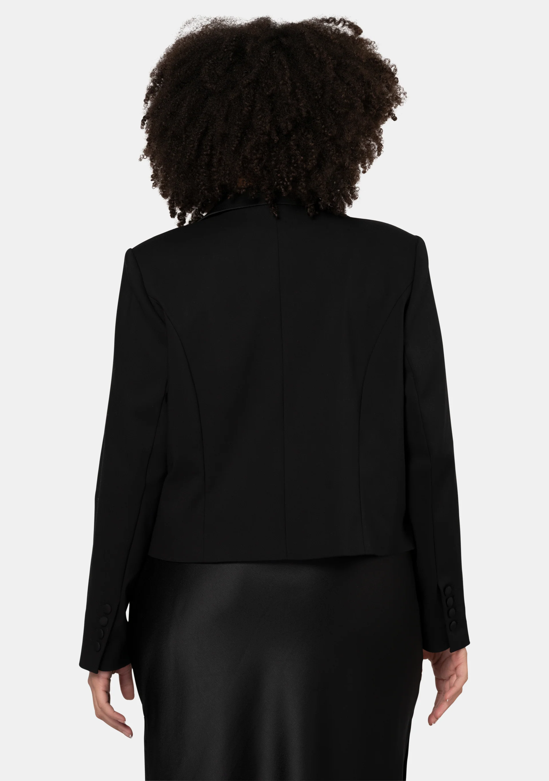 Her Satin Trim Crop Blazer - Image 6
