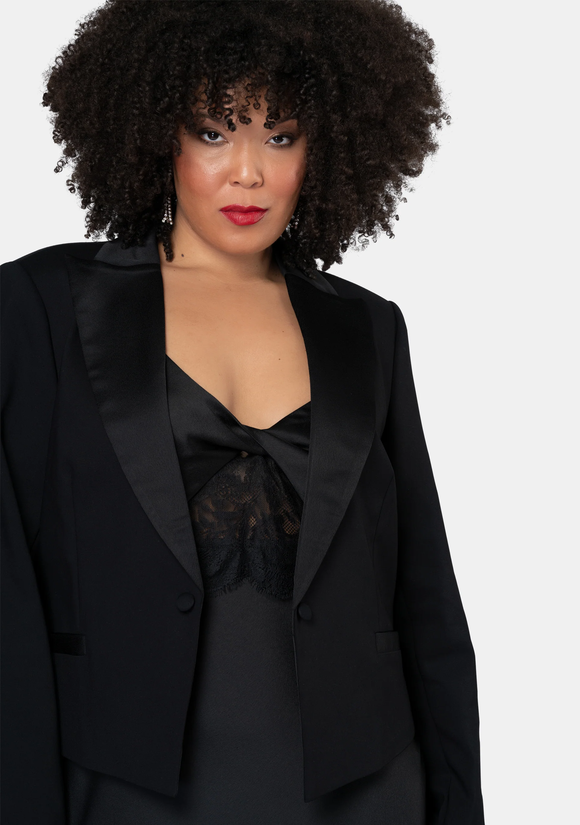 Her Satin Trim Crop Blazer - Image 7