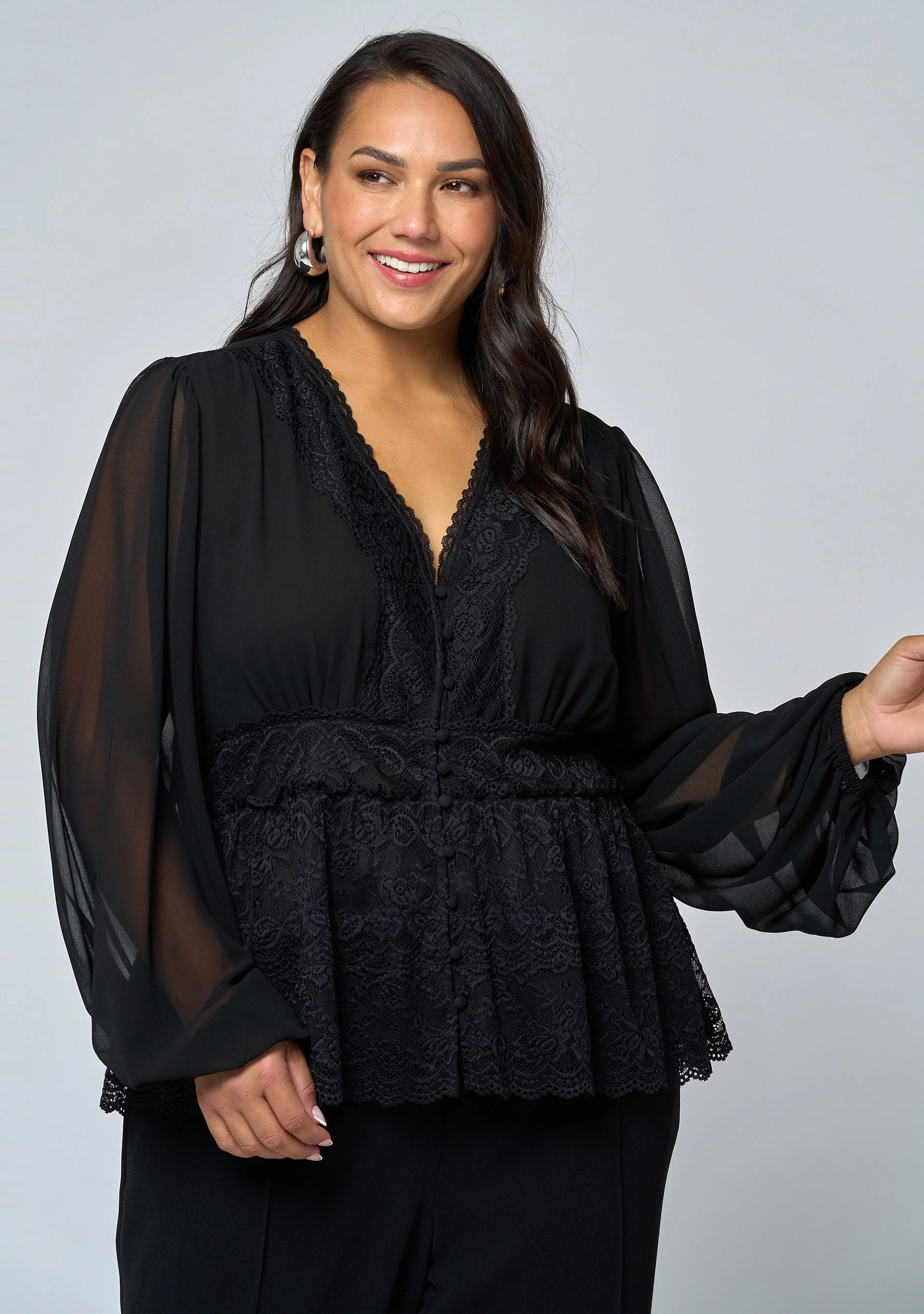 Hot In Here Lace Trim Blouse - Image 2