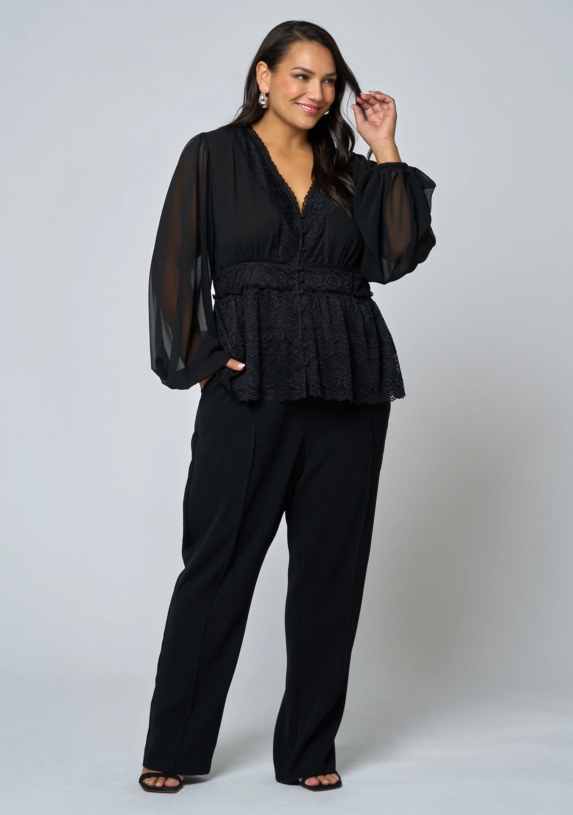 Hot In Here Lace Trim Blouse - Image 3