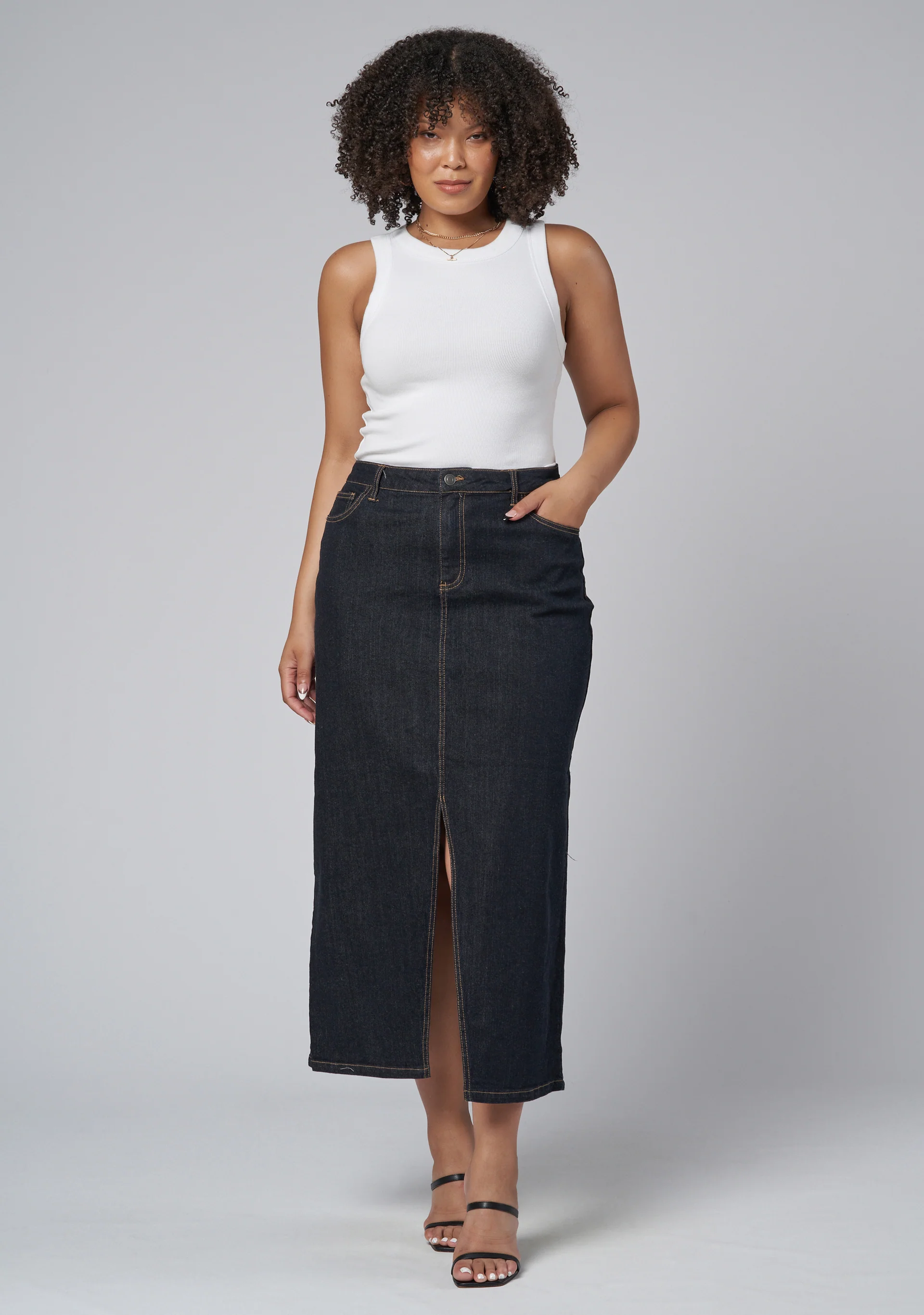 Hype Denim Maxi Skirt - Image 3