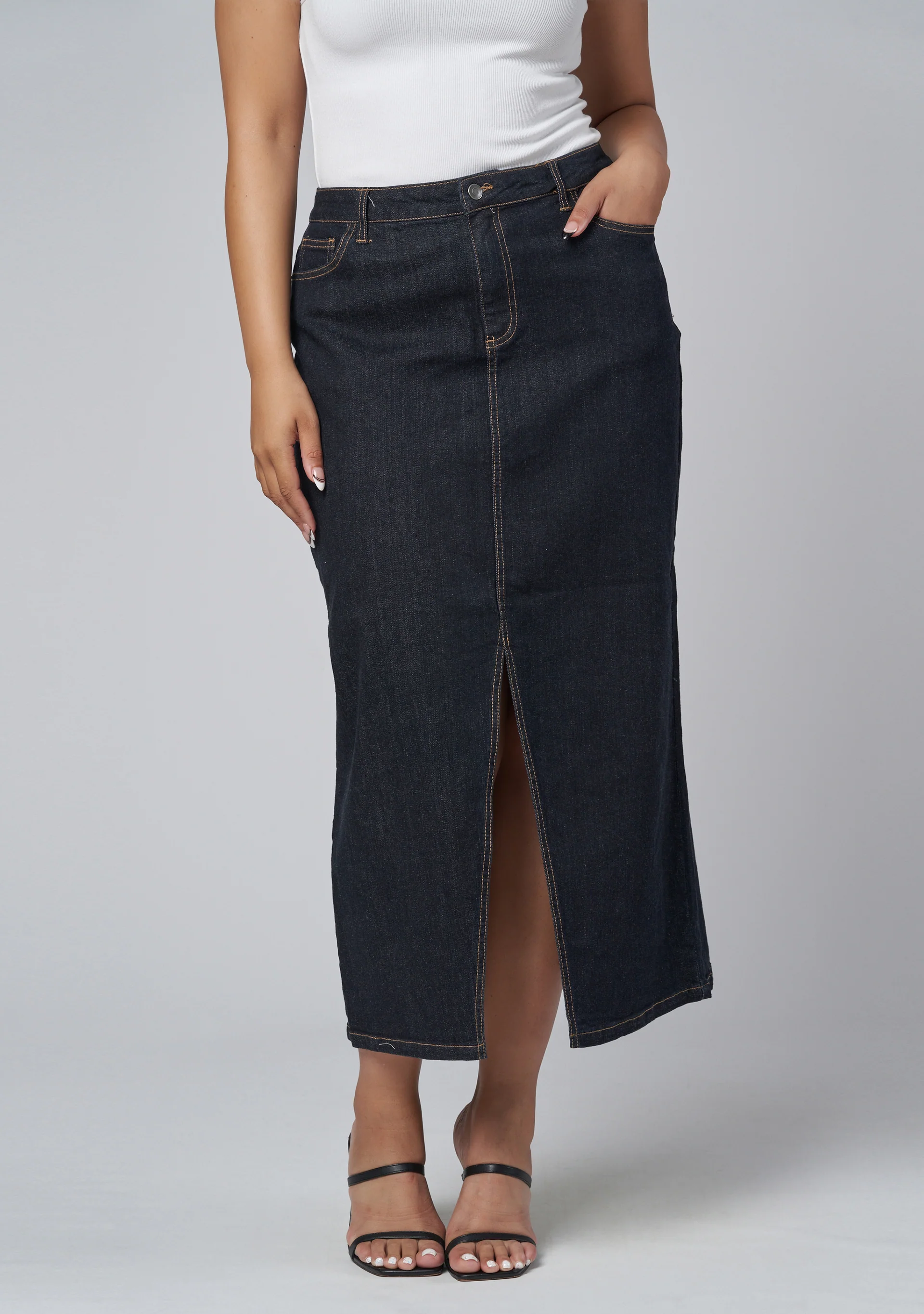 Hype Denim Maxi Skirt - Image 4
