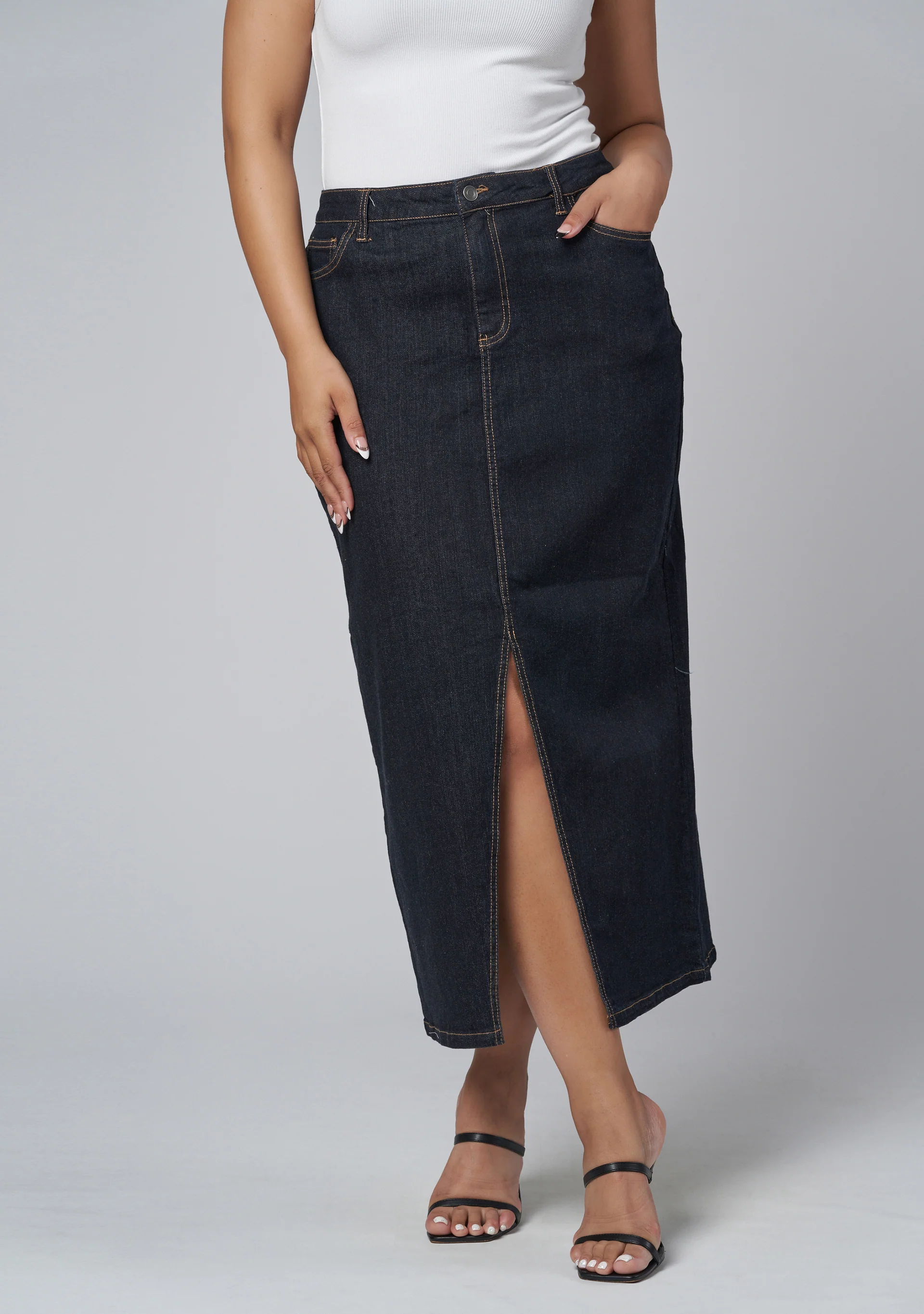 Hype Denim Maxi Skirt - Image 6