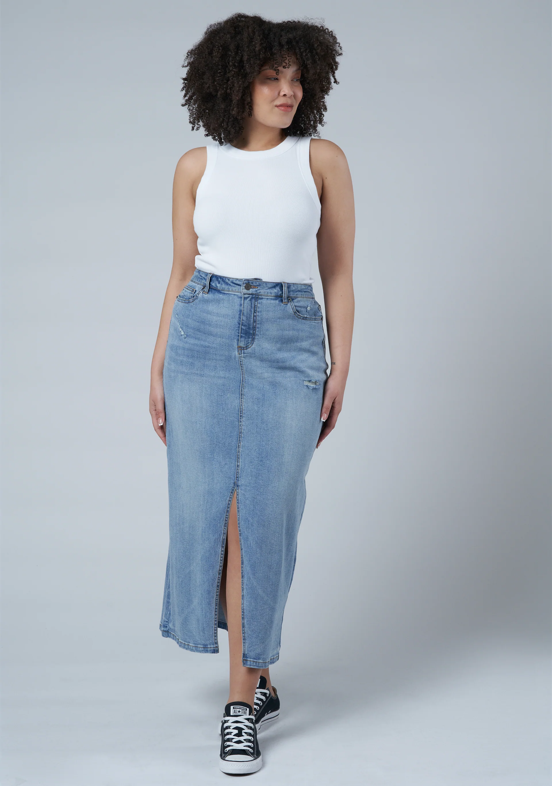 Hype Denim Maxi Skirt - Image 3