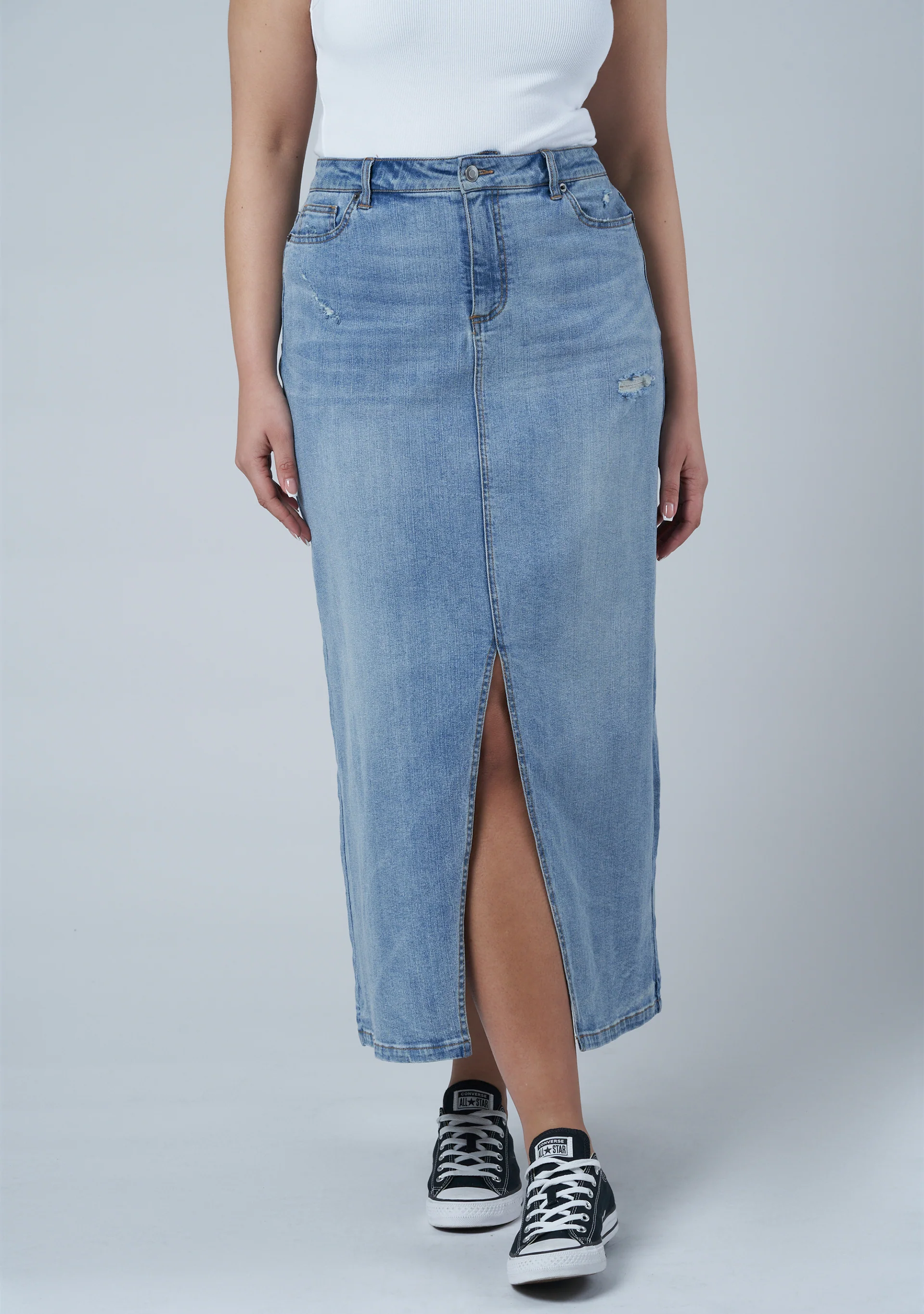 Hype Denim Maxi Skirt - Image 4