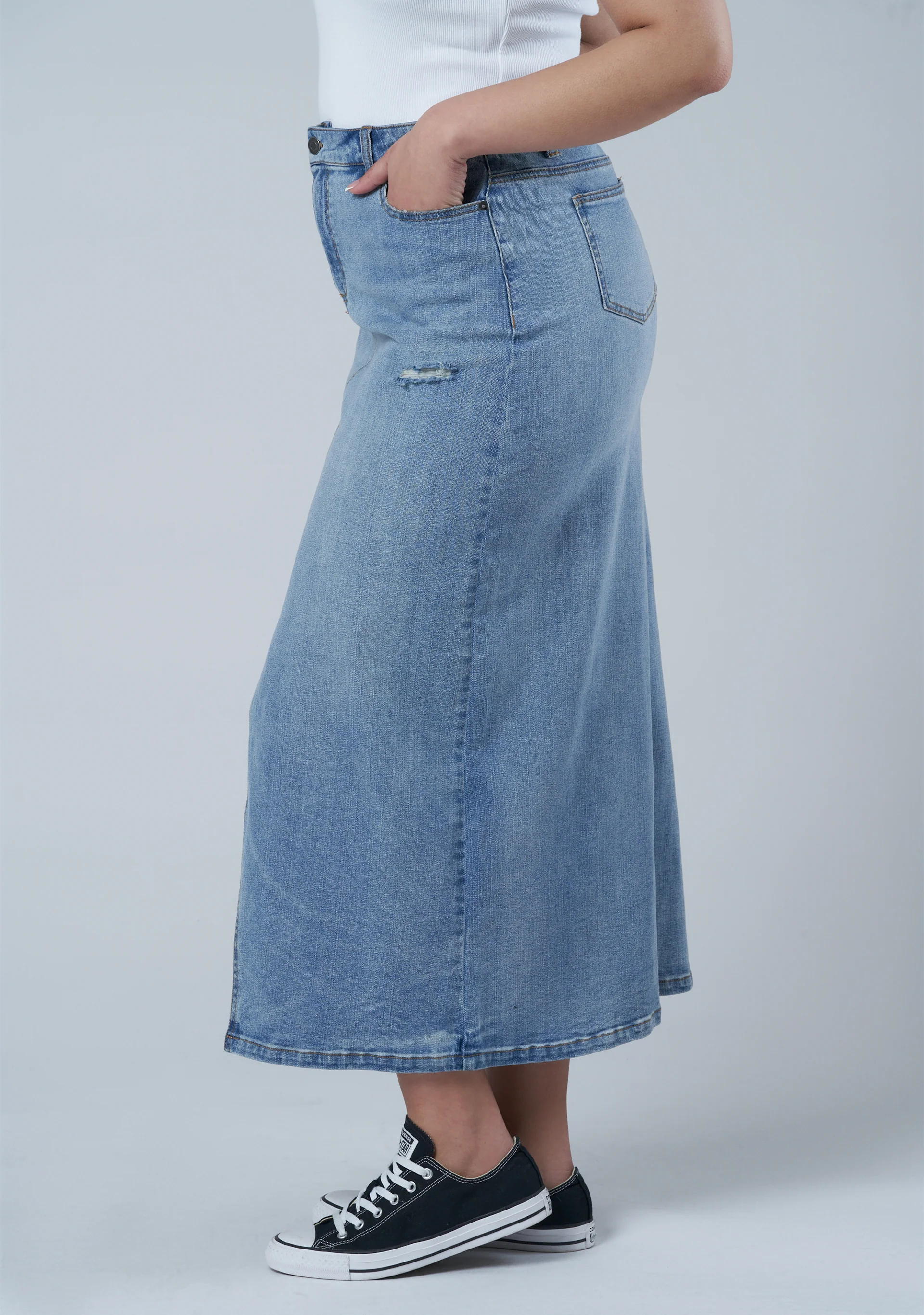 Hype Denim Maxi Skirt - Image 5