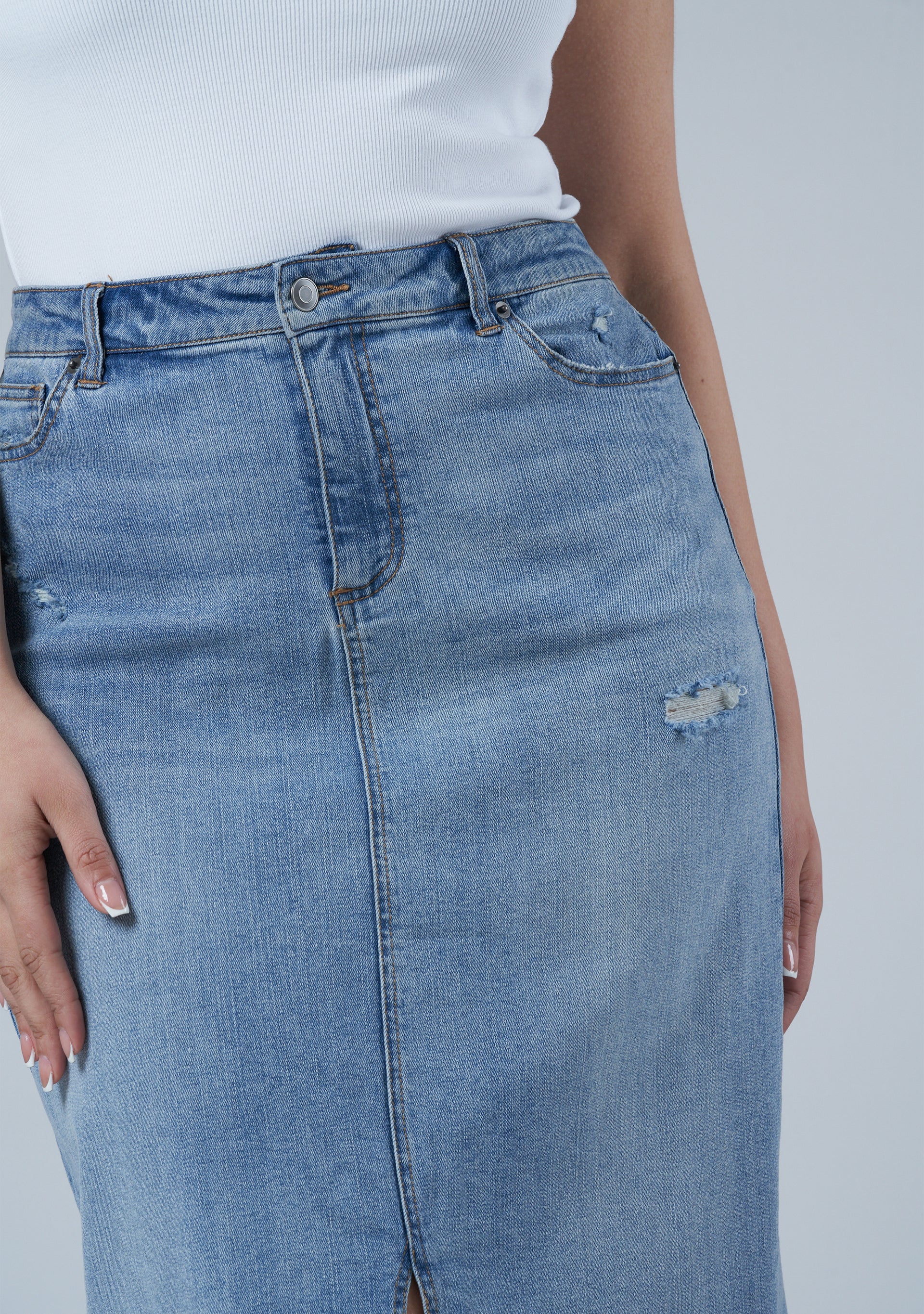 Hype Denim Maxi Skirt - Image 7