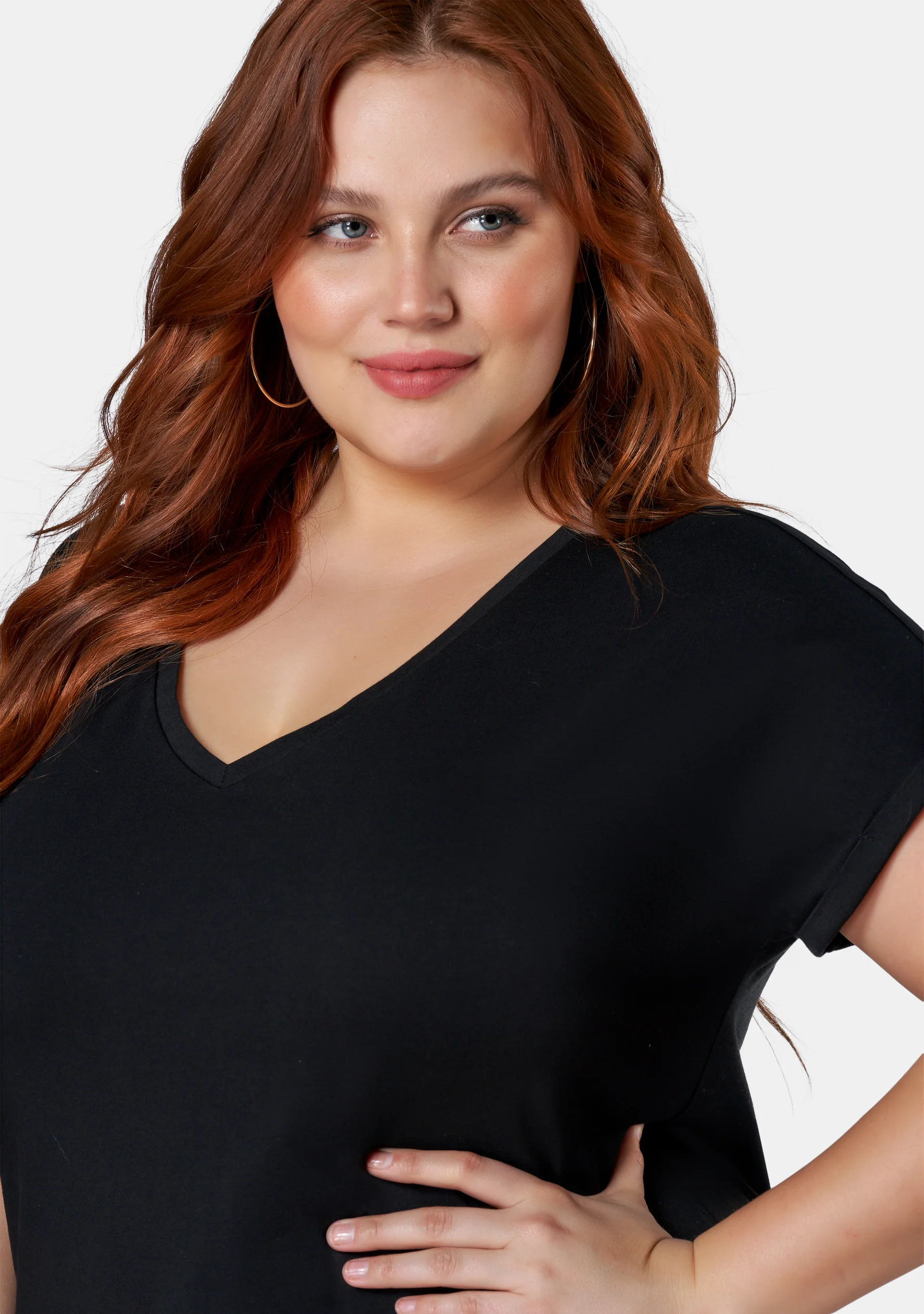 Jacinta Longline V Neck Tee - Image 3