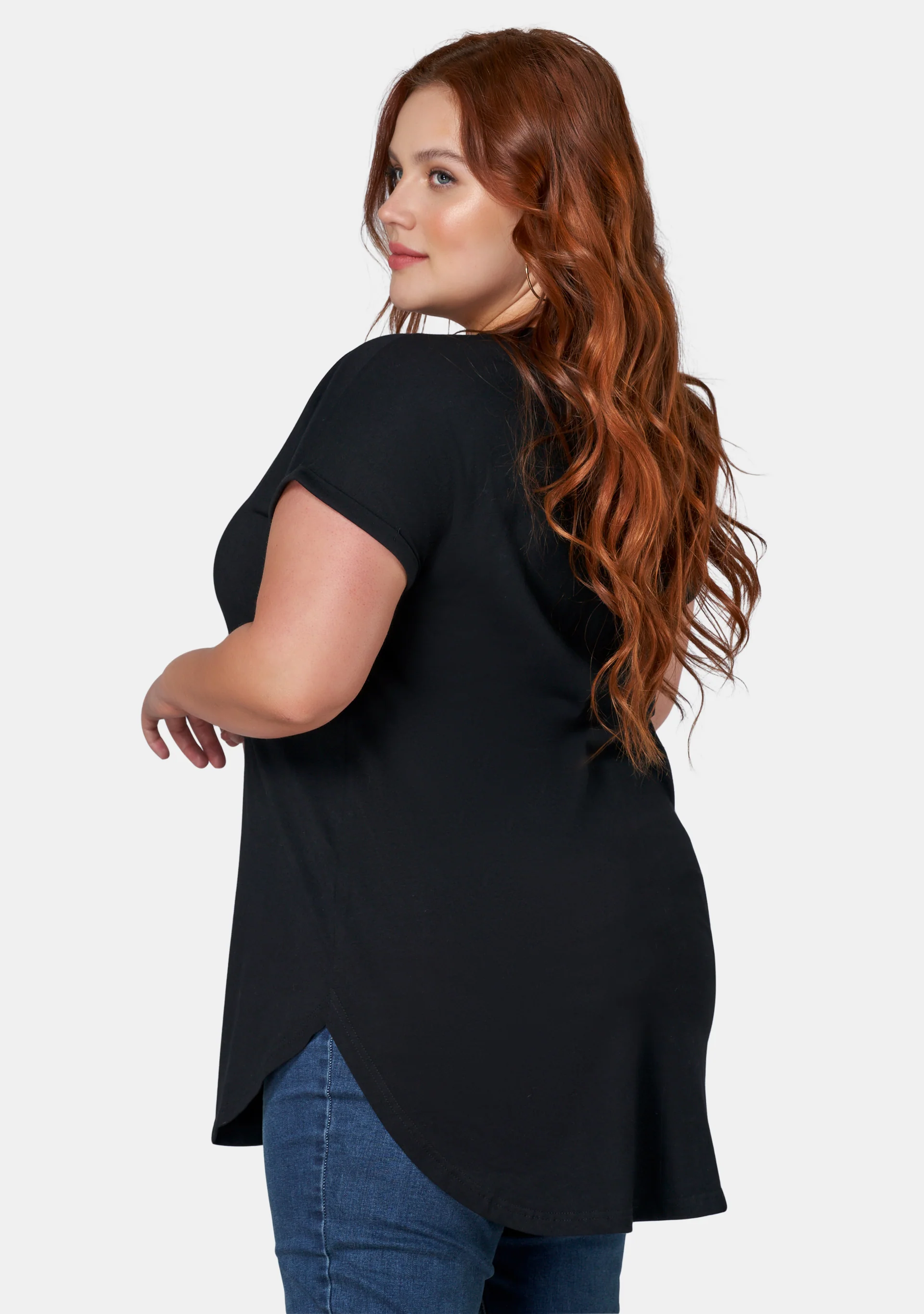 Jacinta Longline V Neck Tee - Image 4