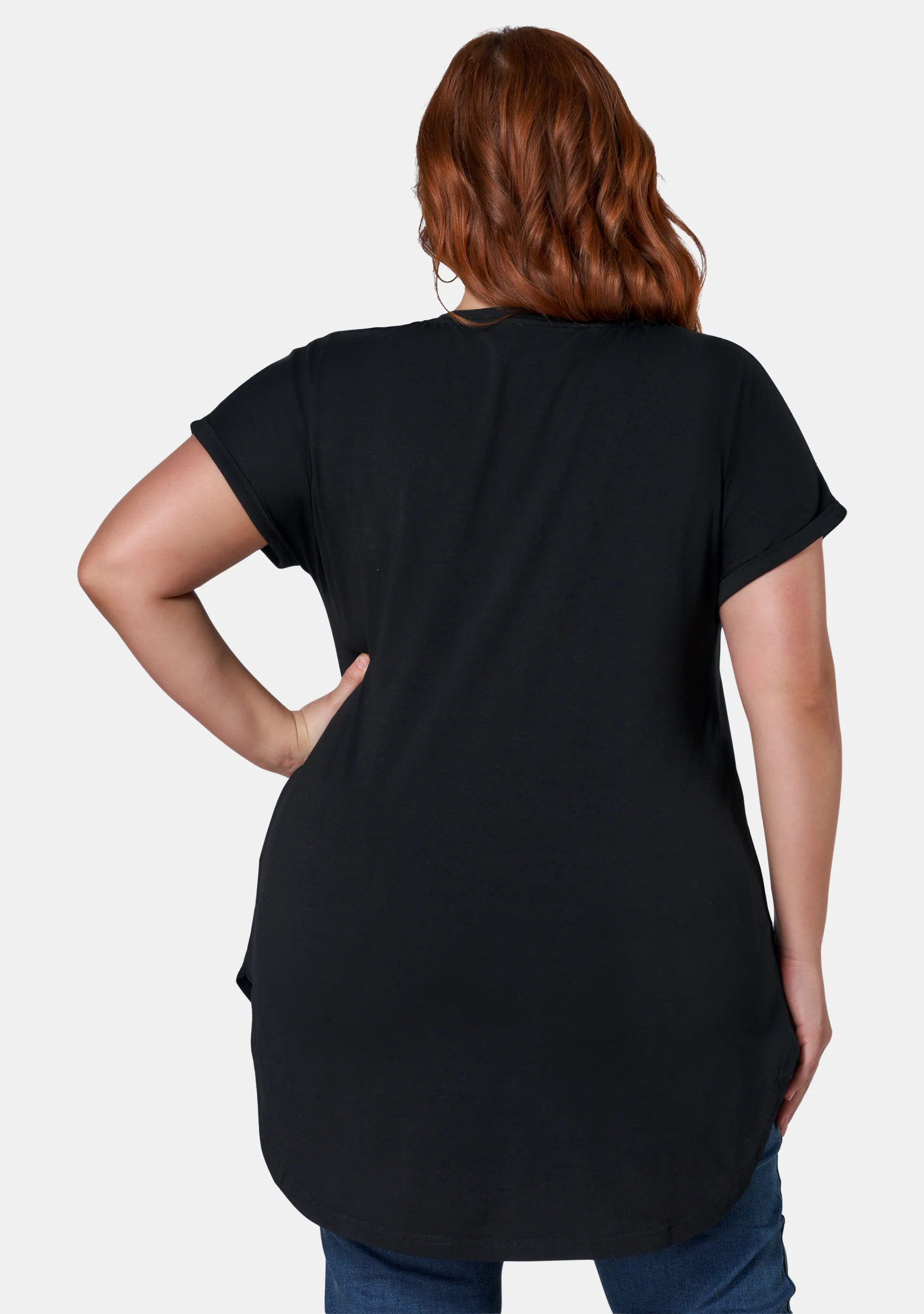 Jacinta Longline V Neck Tee - Image 5