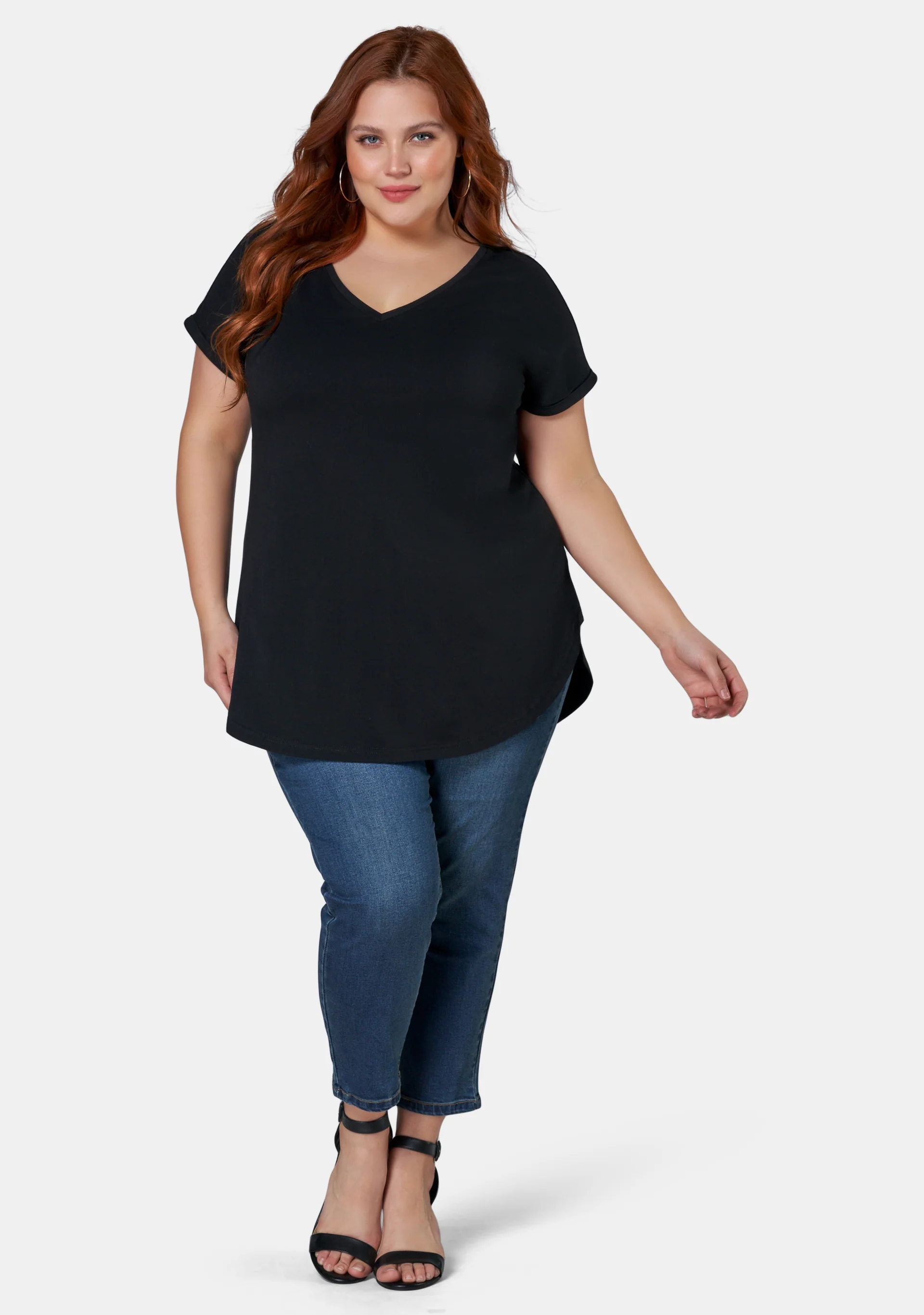 Jacinta Longline V Neck Tee - Image 6