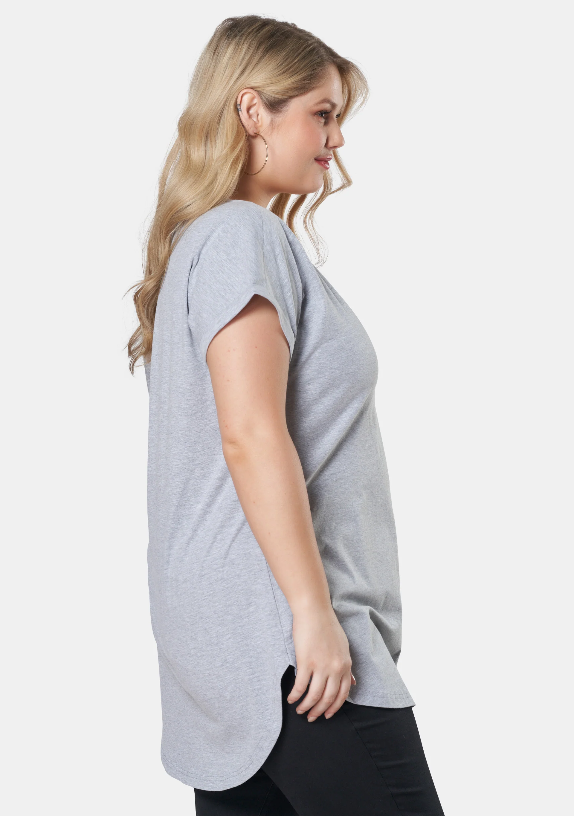 Jacinta Longline V Neck Tee - Image 5