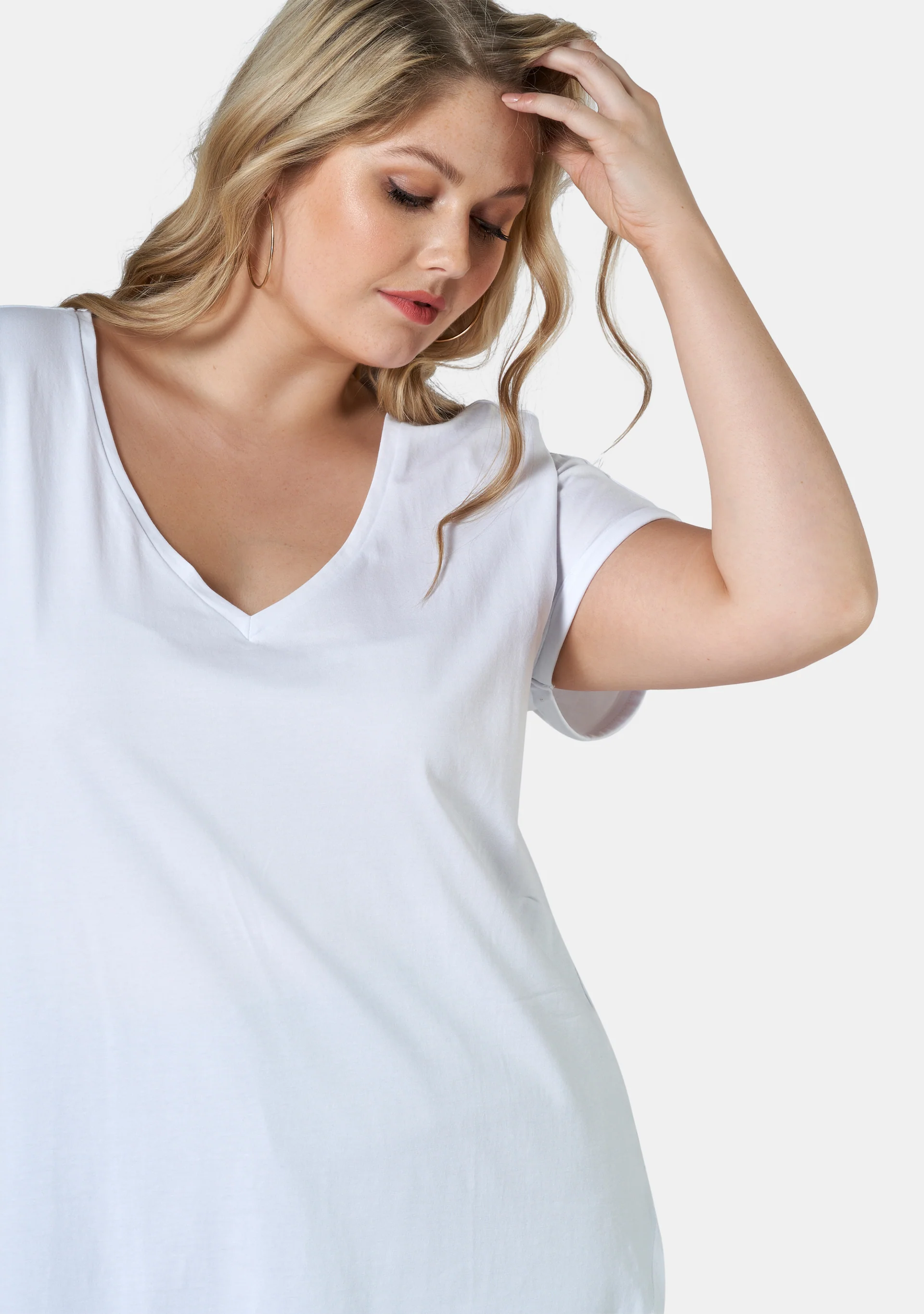 Jacinta Longline V Neck Tee - Image 3