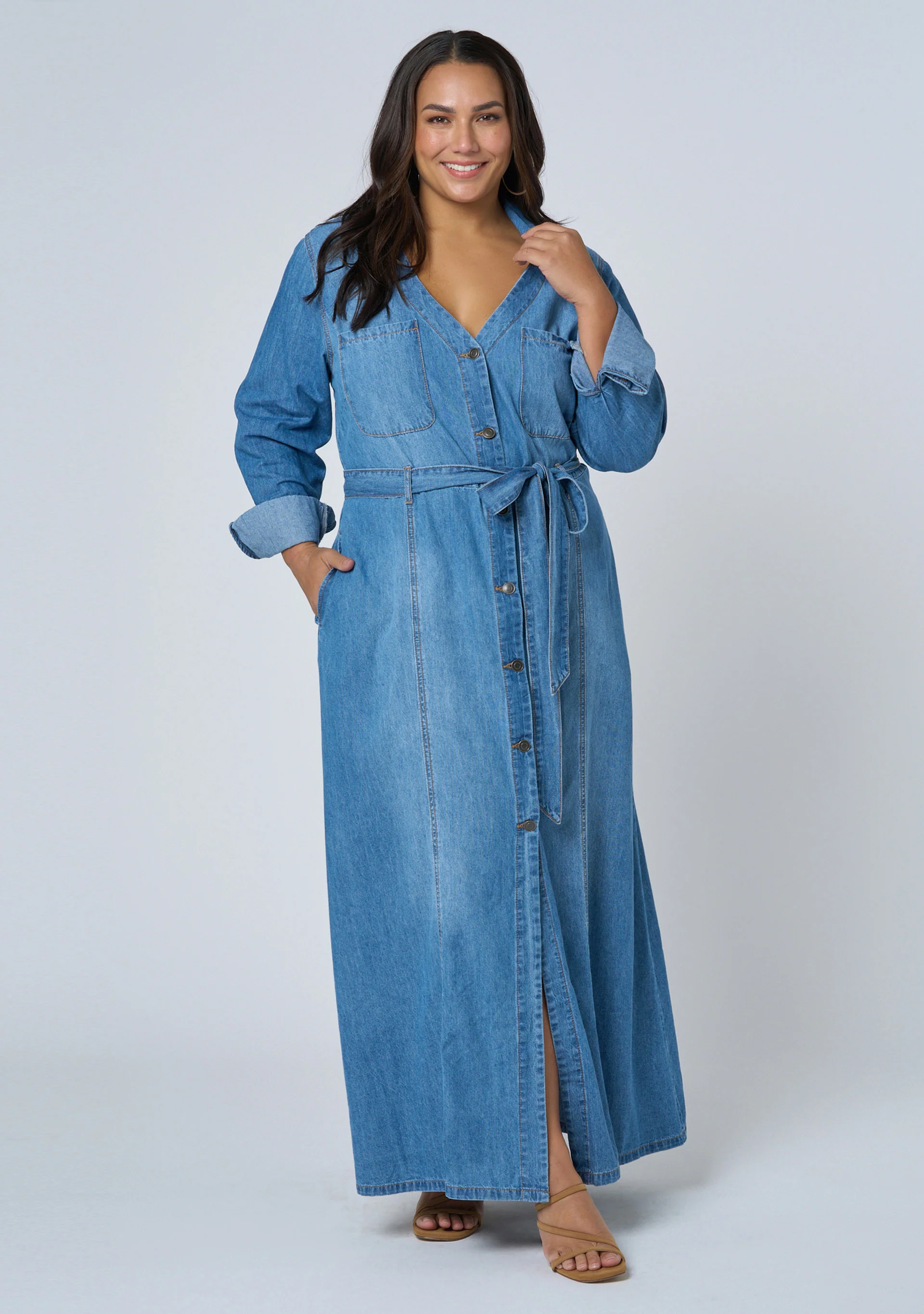 Leah Chambray Maxi Dress - Image 3