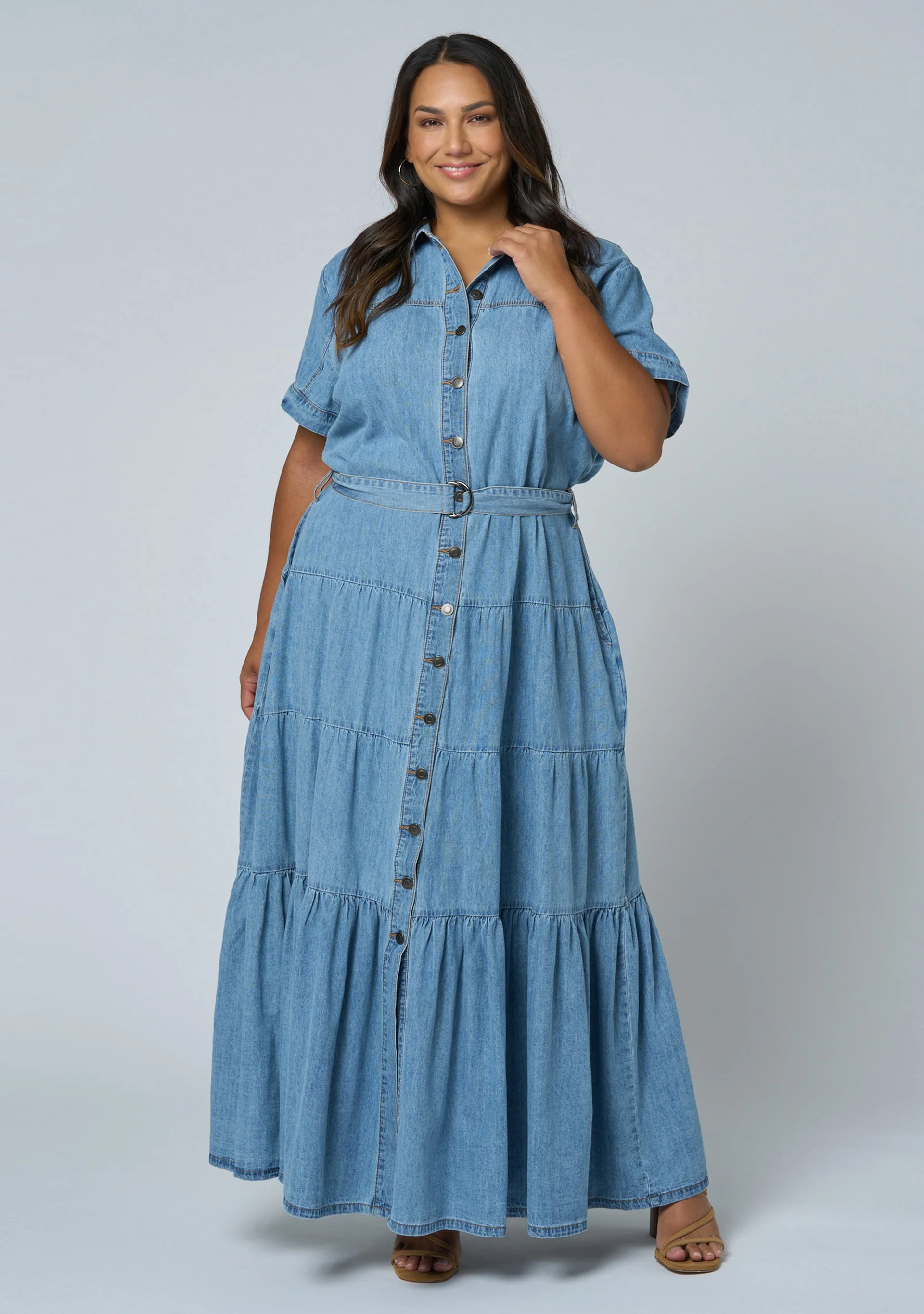 Lena Chambray Maxi Dress - Image 3