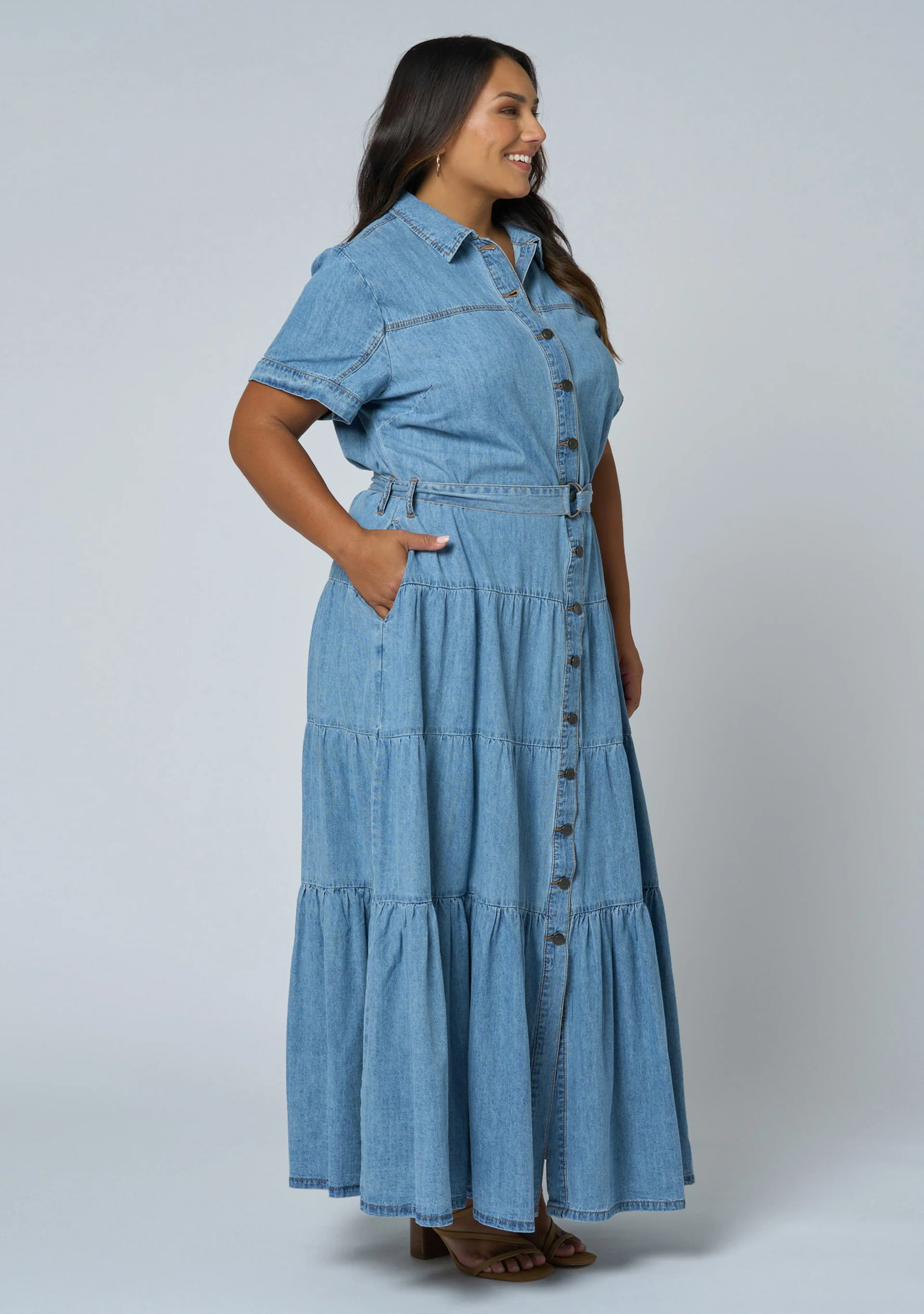 Lena Chambray Maxi Dress - Image 4