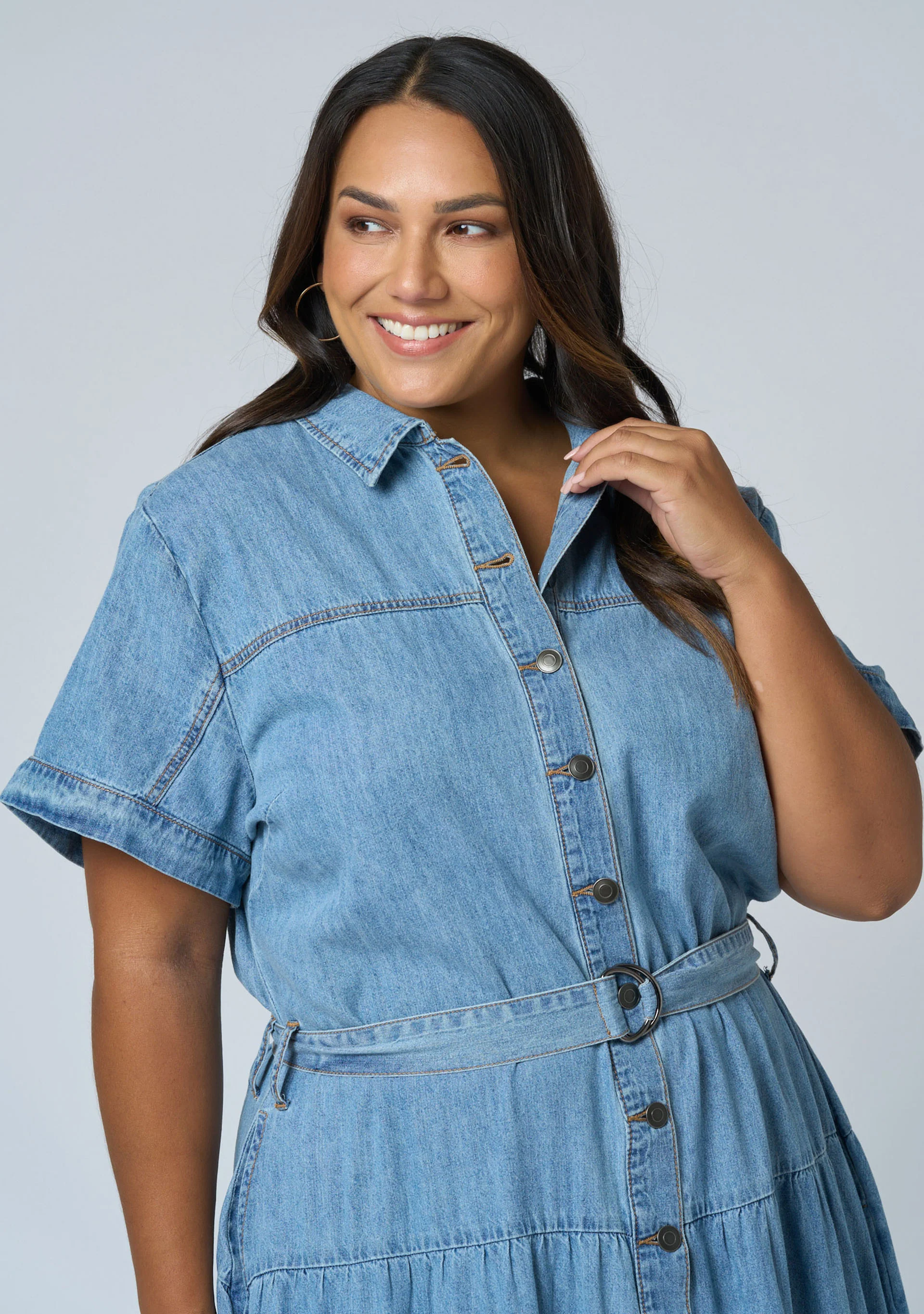 Lena Chambray Maxi Dress - Image 6