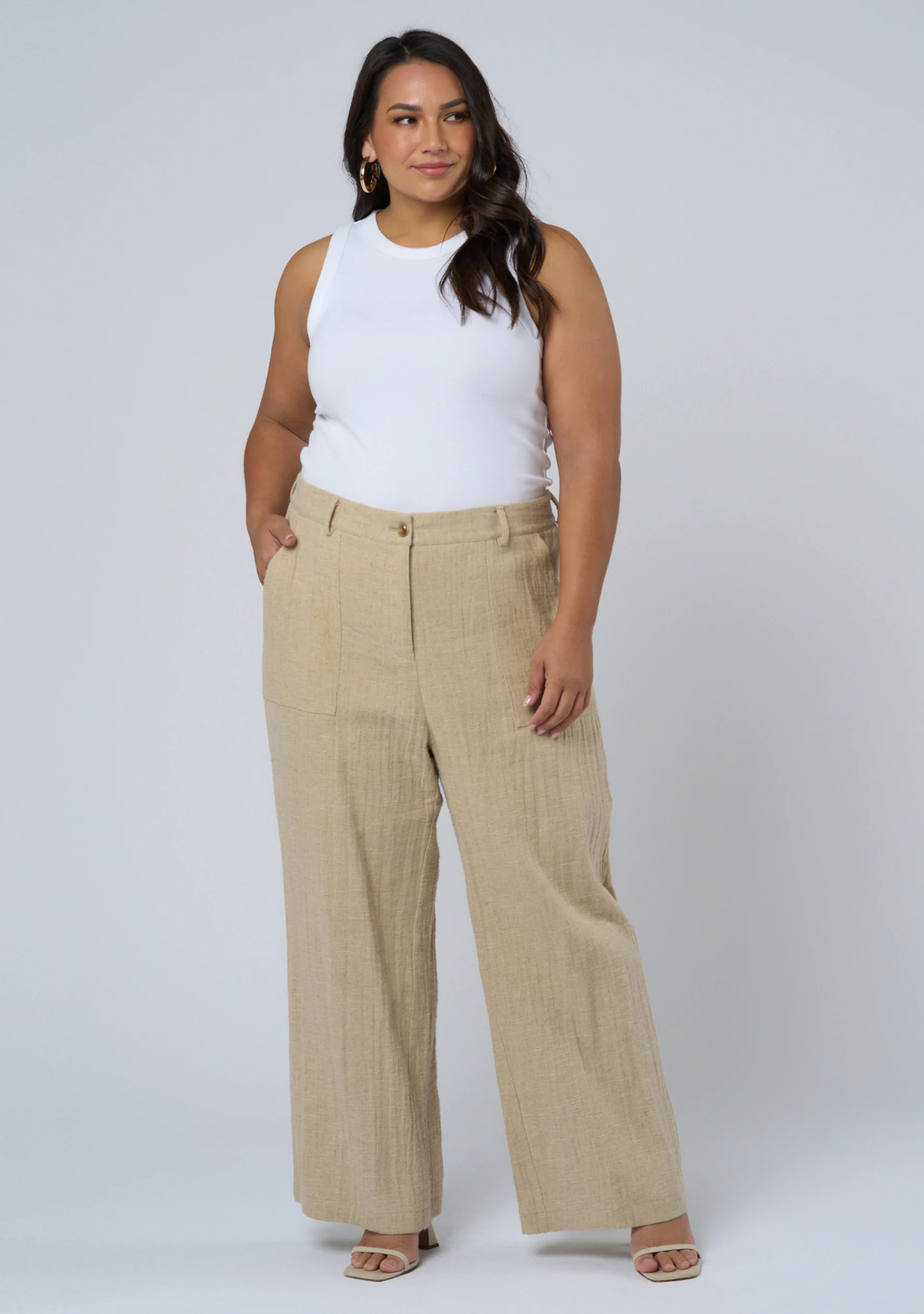 Lila Linen Wide Leg Pant - Image 3